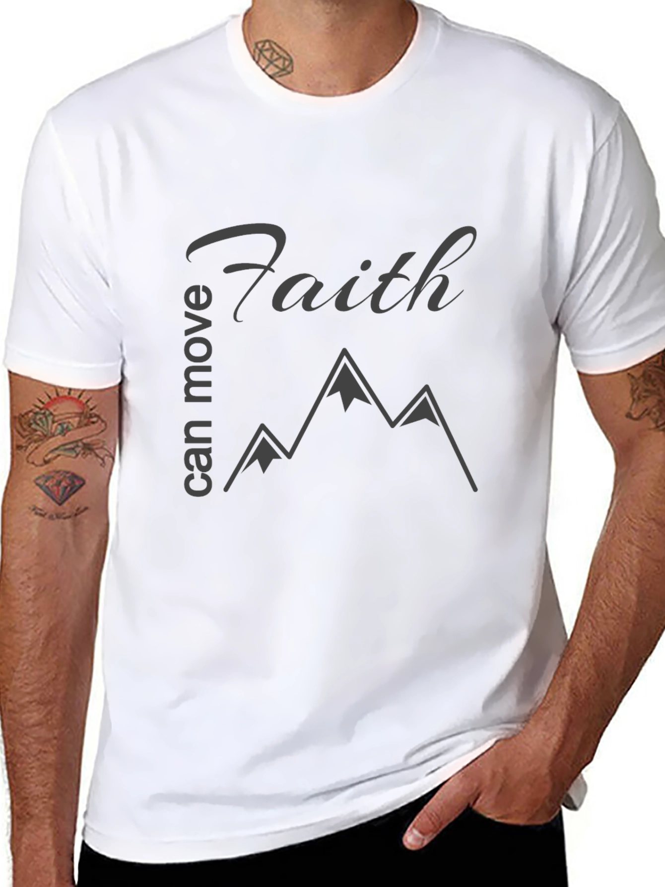 Faith Moves Mountains Black T-Shirt