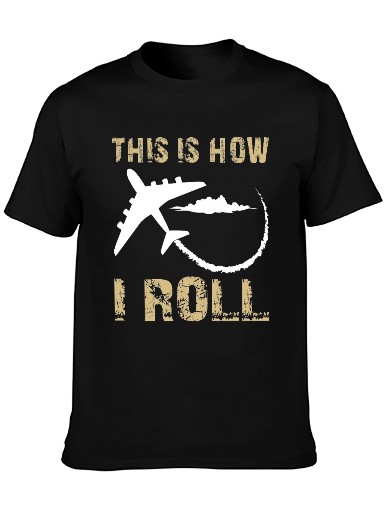 This is How I Roll Airplane Black T-Shirt