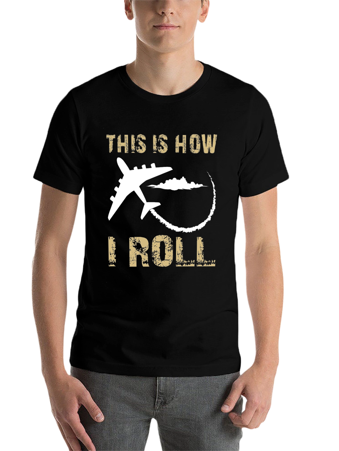 This is How I Roll Airplane Black T-Shirt