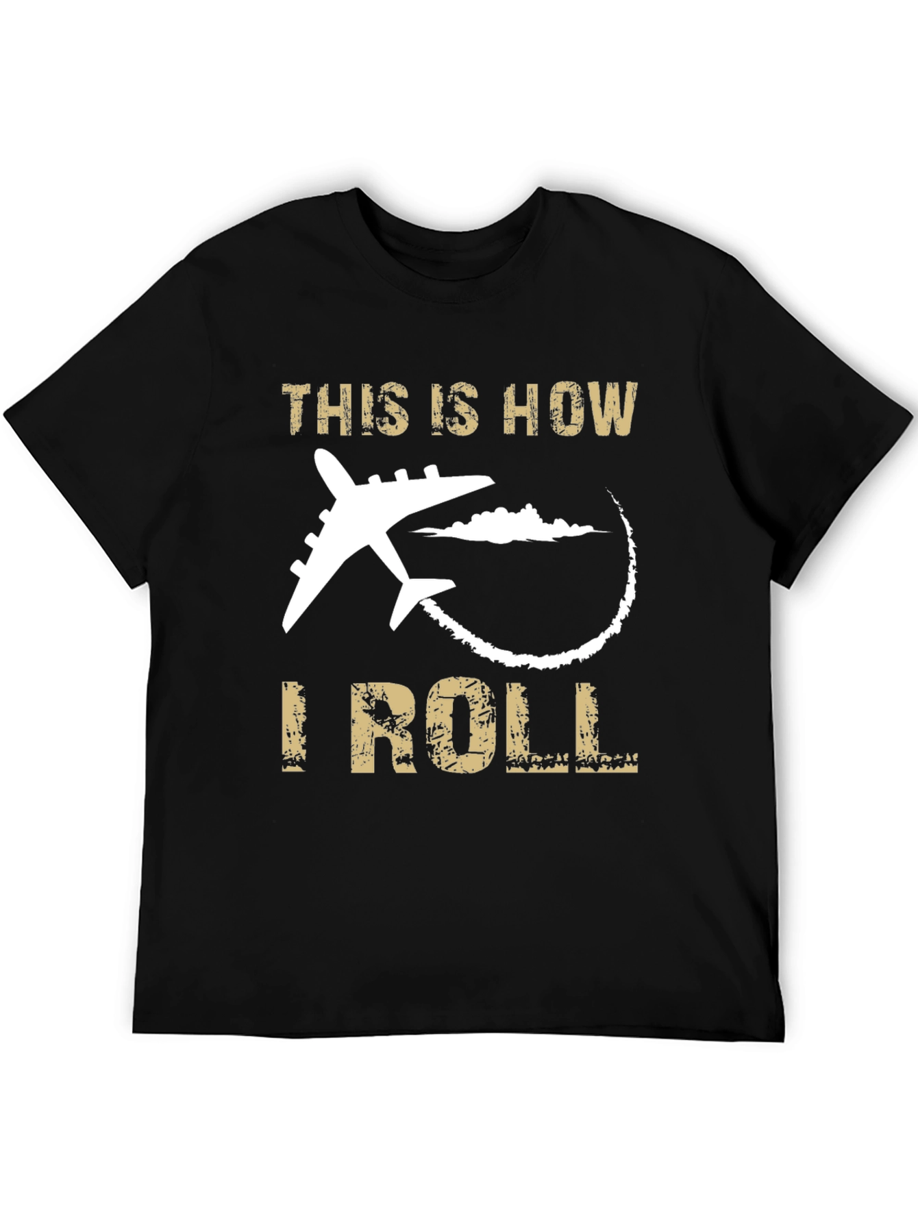 This is How I Roll Airplane Black T-Shirt