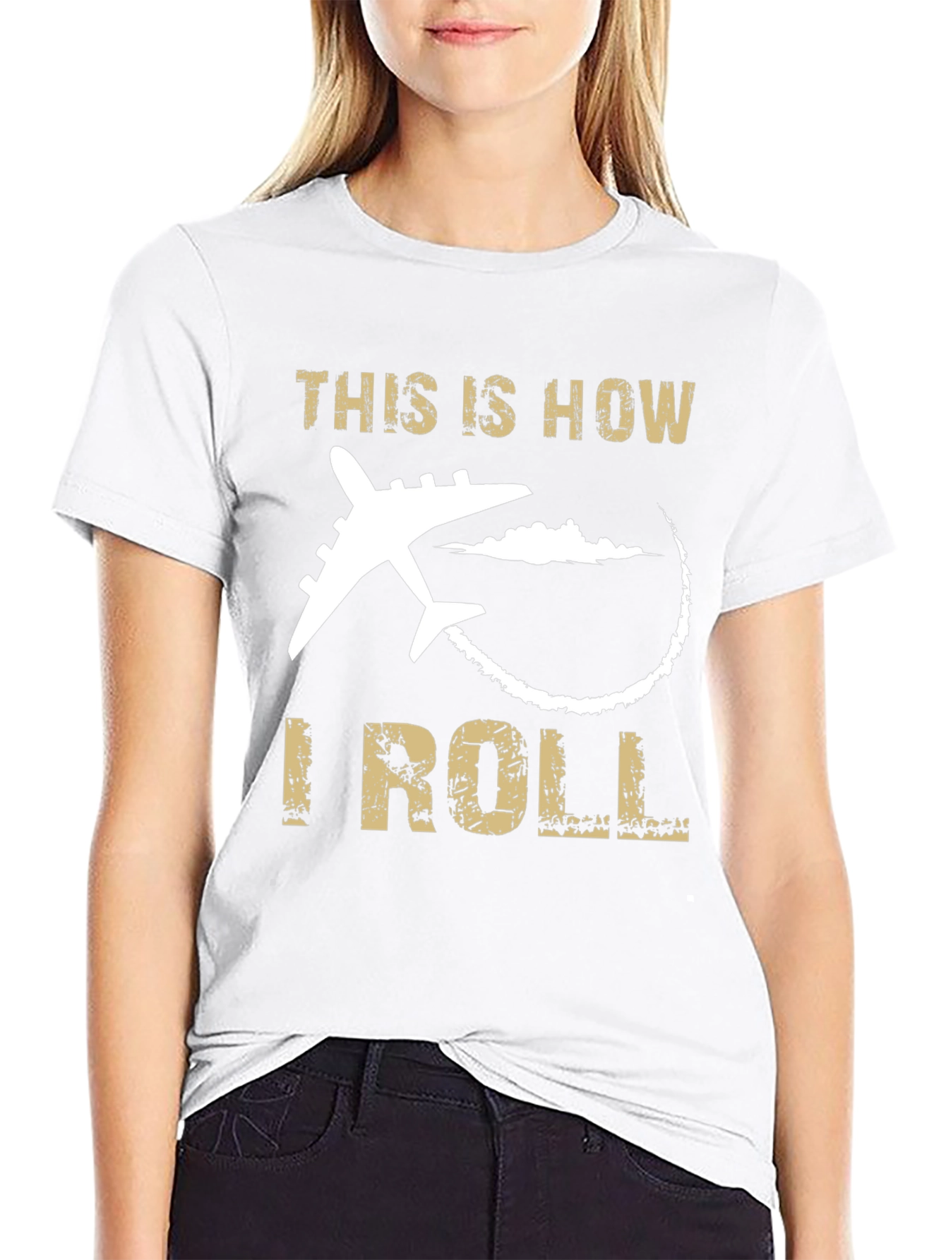 This is How I Roll Airplane Black T-Shirt