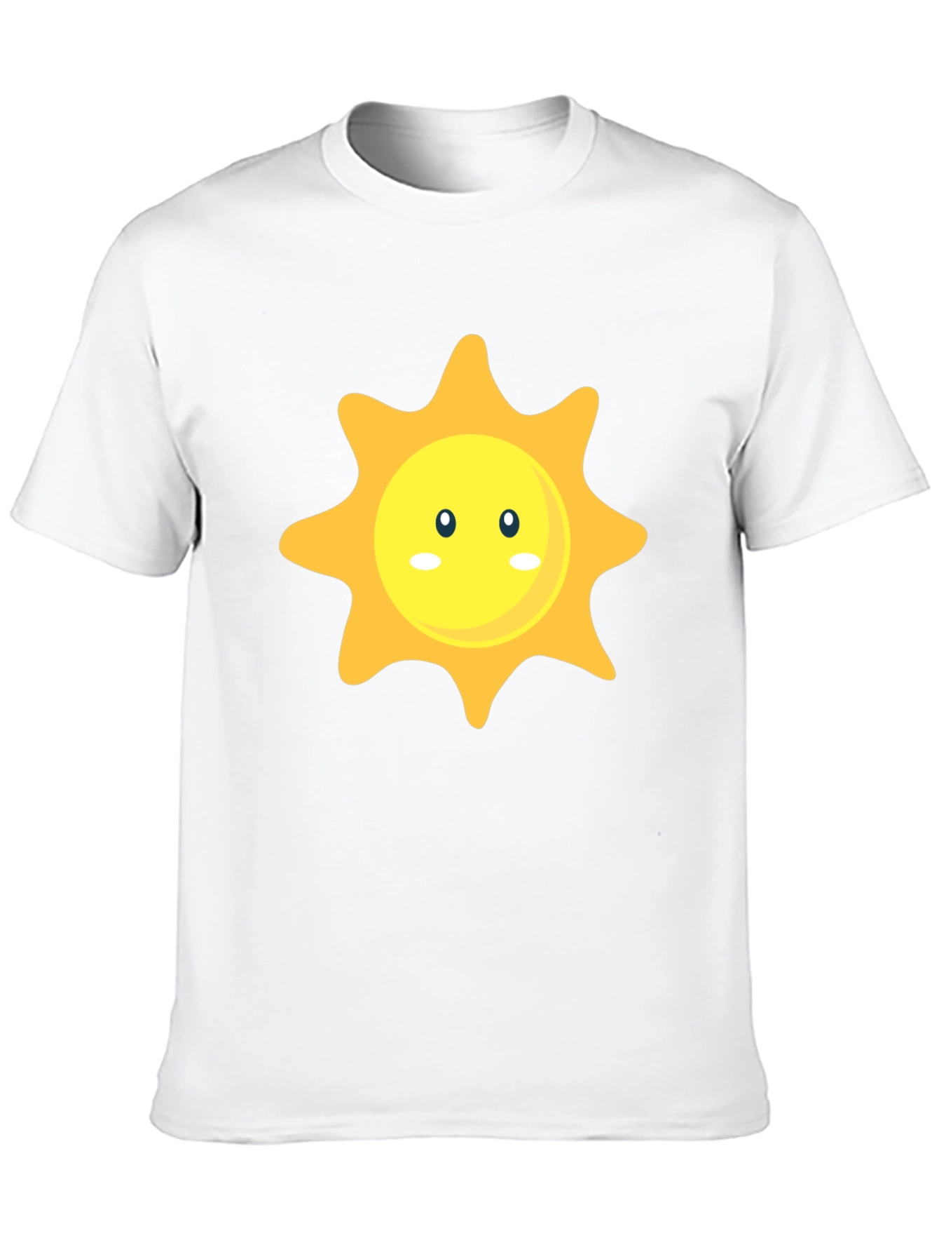Cute Sun Graphic Print Black T-Shirt