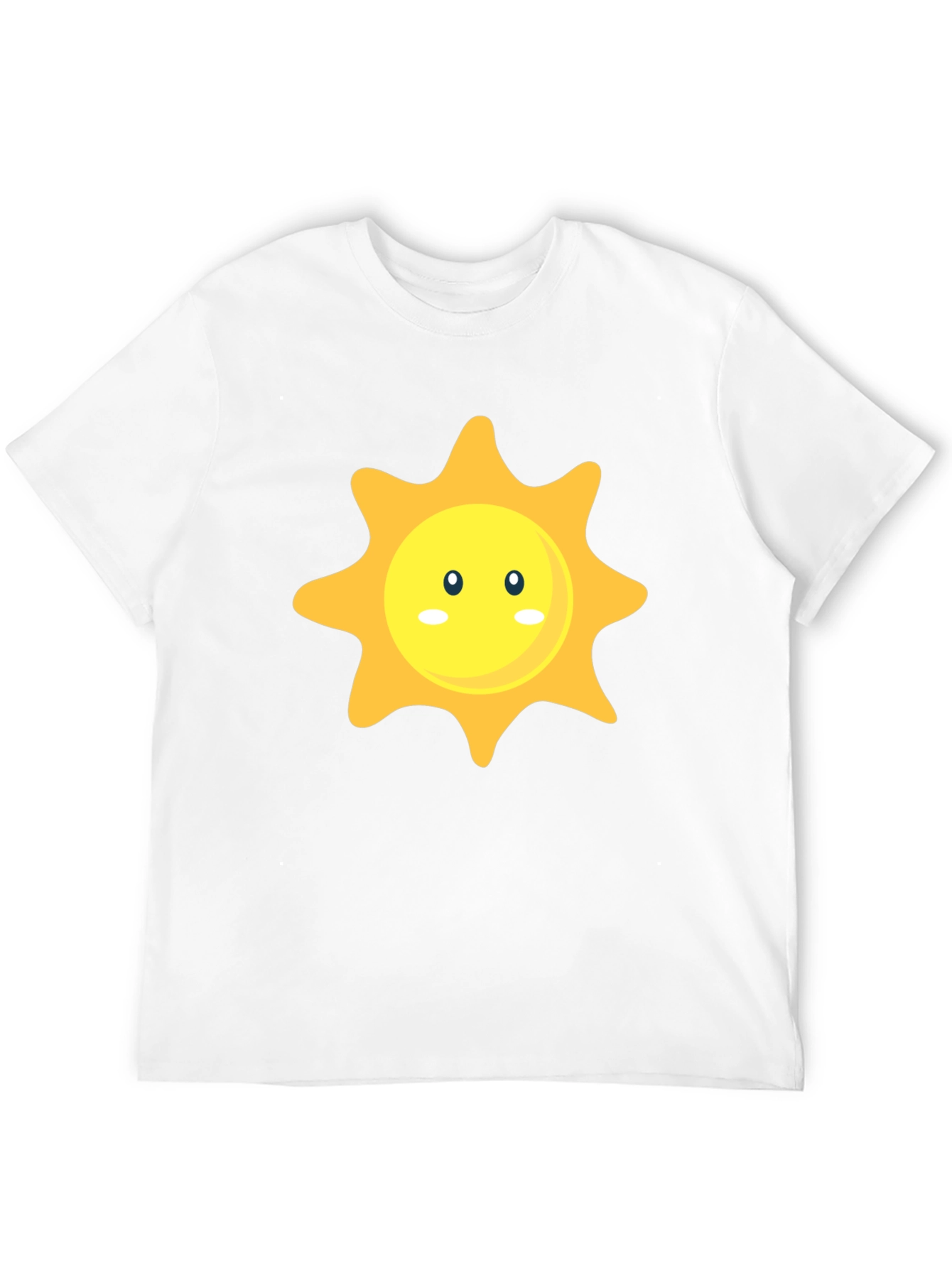 Cute Sun Graphic Print Black T-Shirt