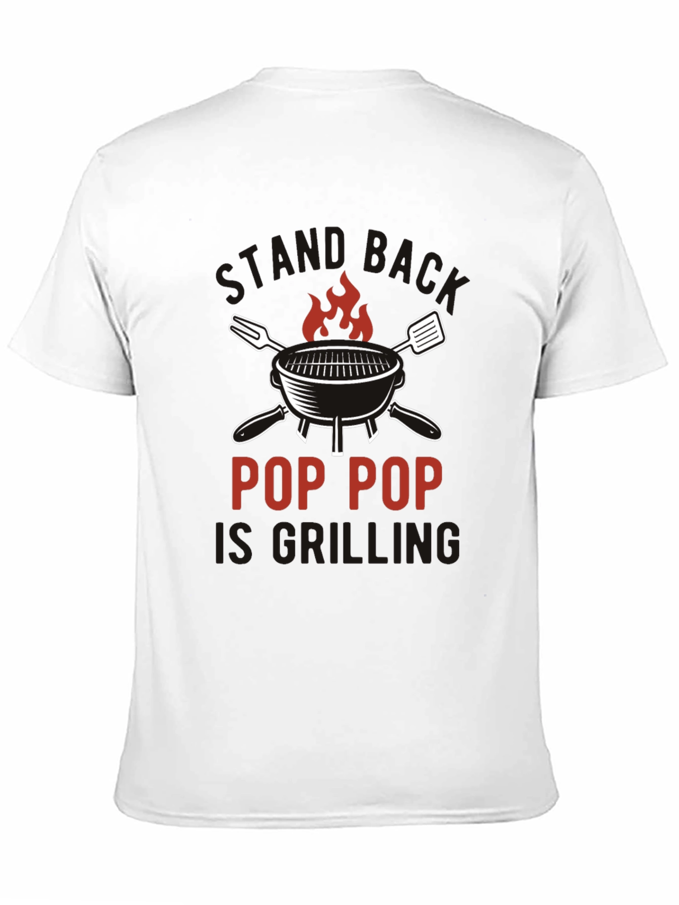 Pop Pop Is Grilling Black T-Shirt BBQ Dad