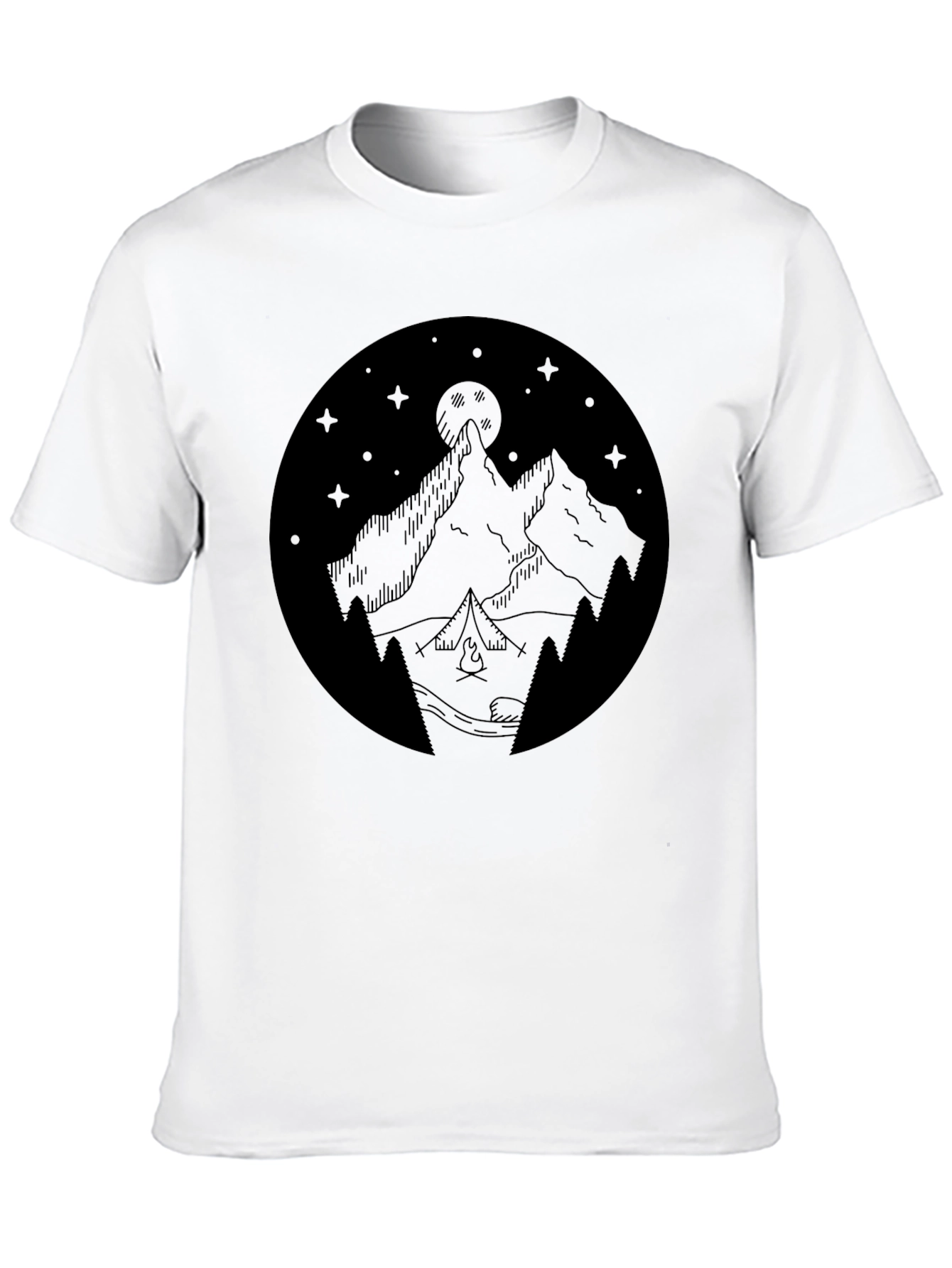 Mountain Campfire Black Graphic Tee