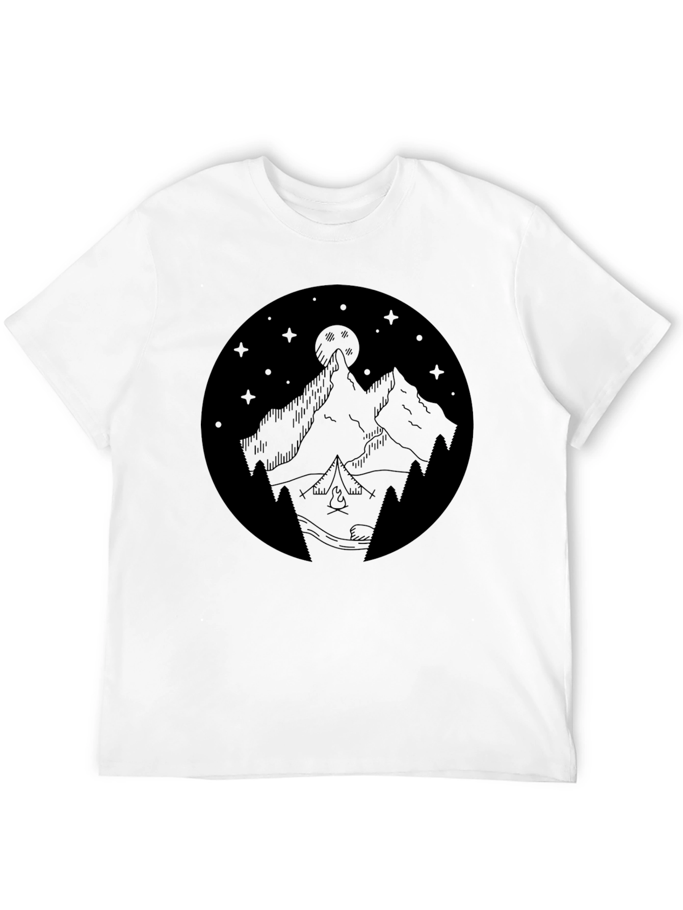 Mountain Campfire Black Graphic Tee