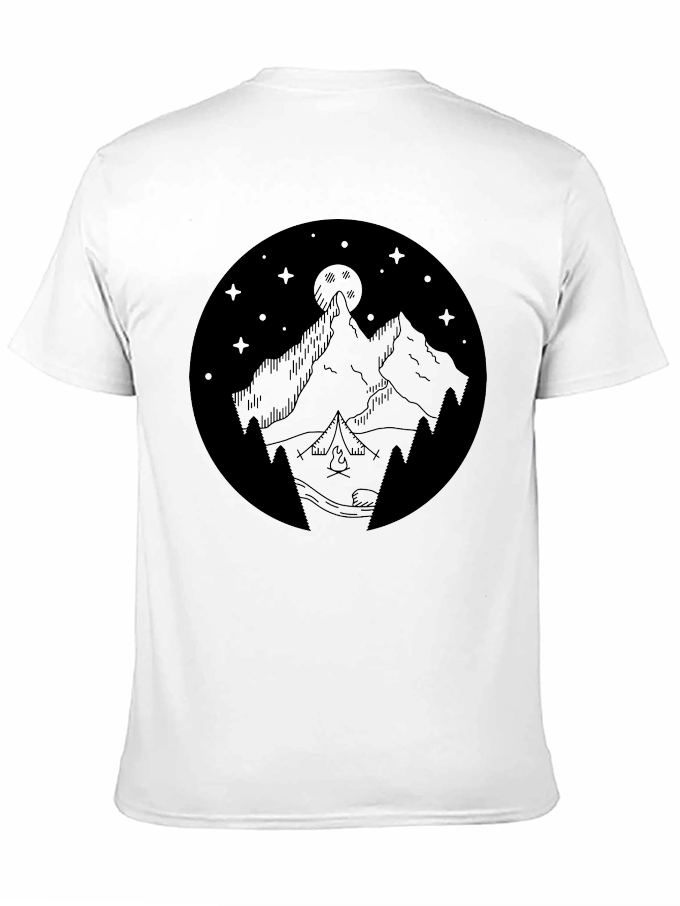 Mountain Campfire Black Graphic Tee