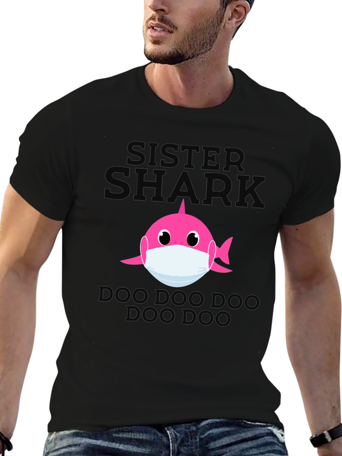 Sister Shark Face Mask T-Shirt