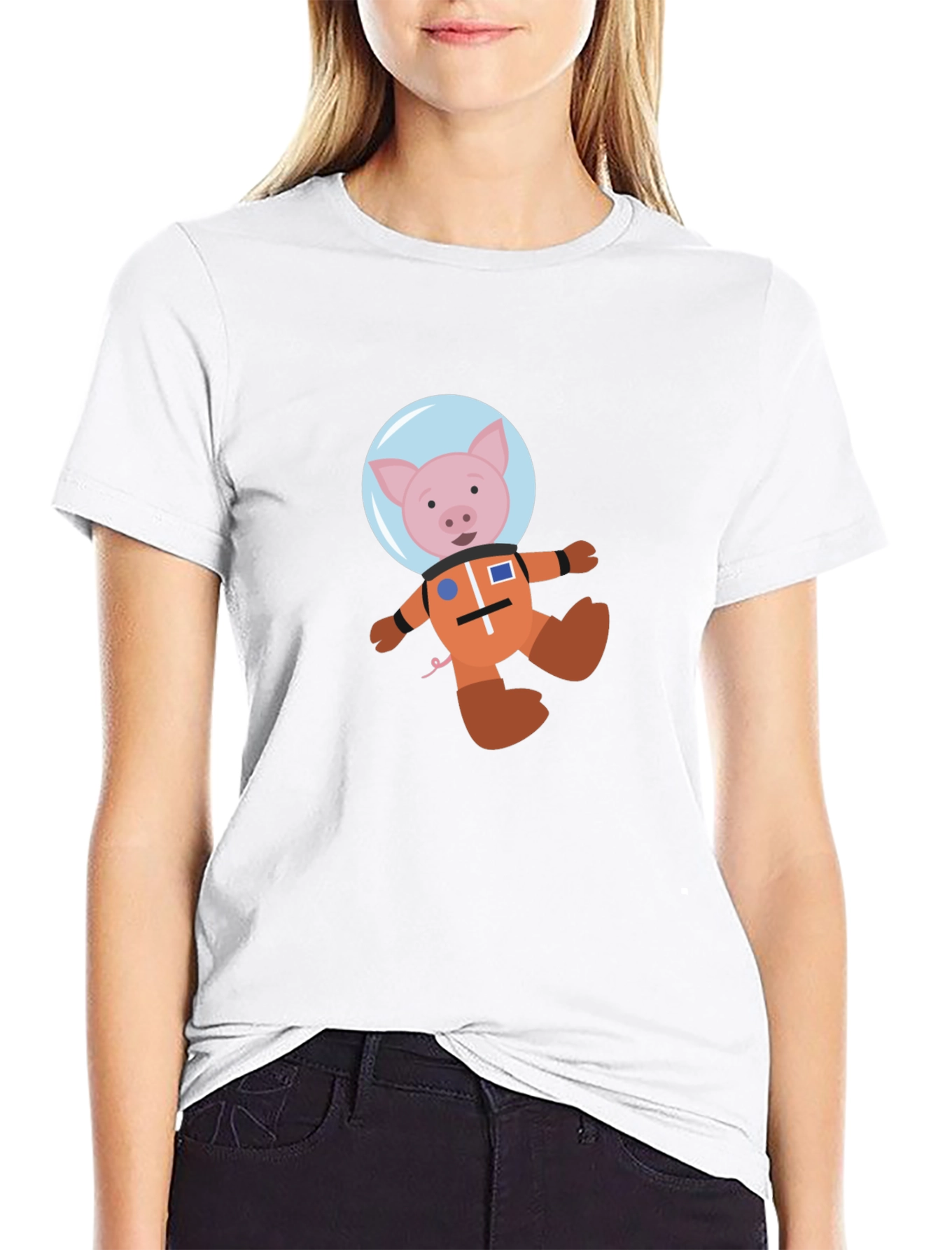 Astronaut Pig Graphic T-Shirt