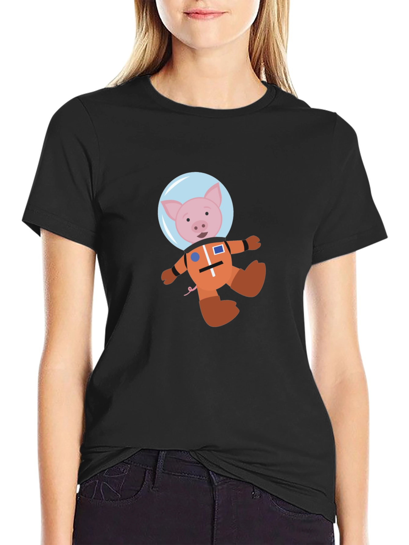 Astronaut Pig Graphic T-Shirt