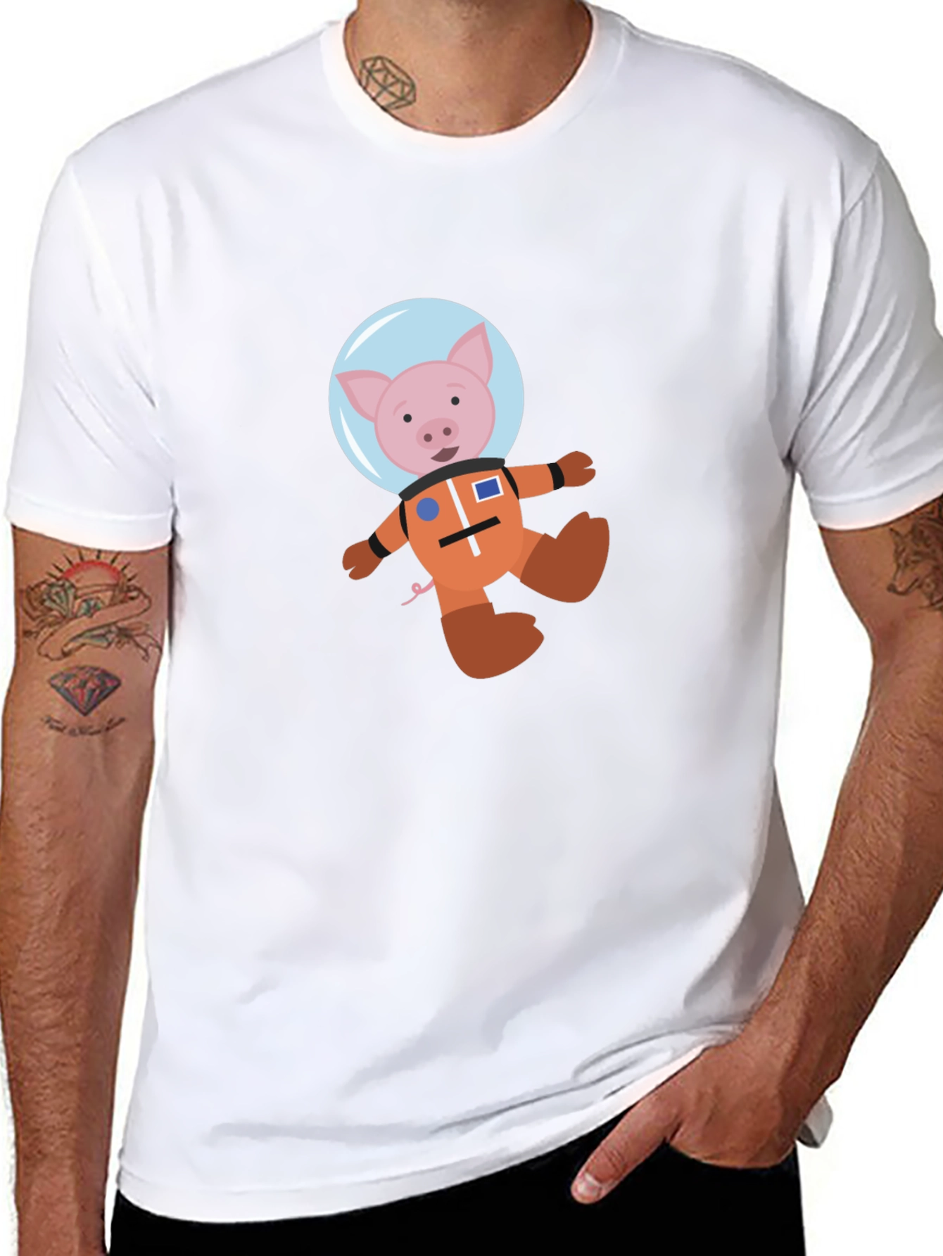 Astronaut Pig Graphic T-Shirt