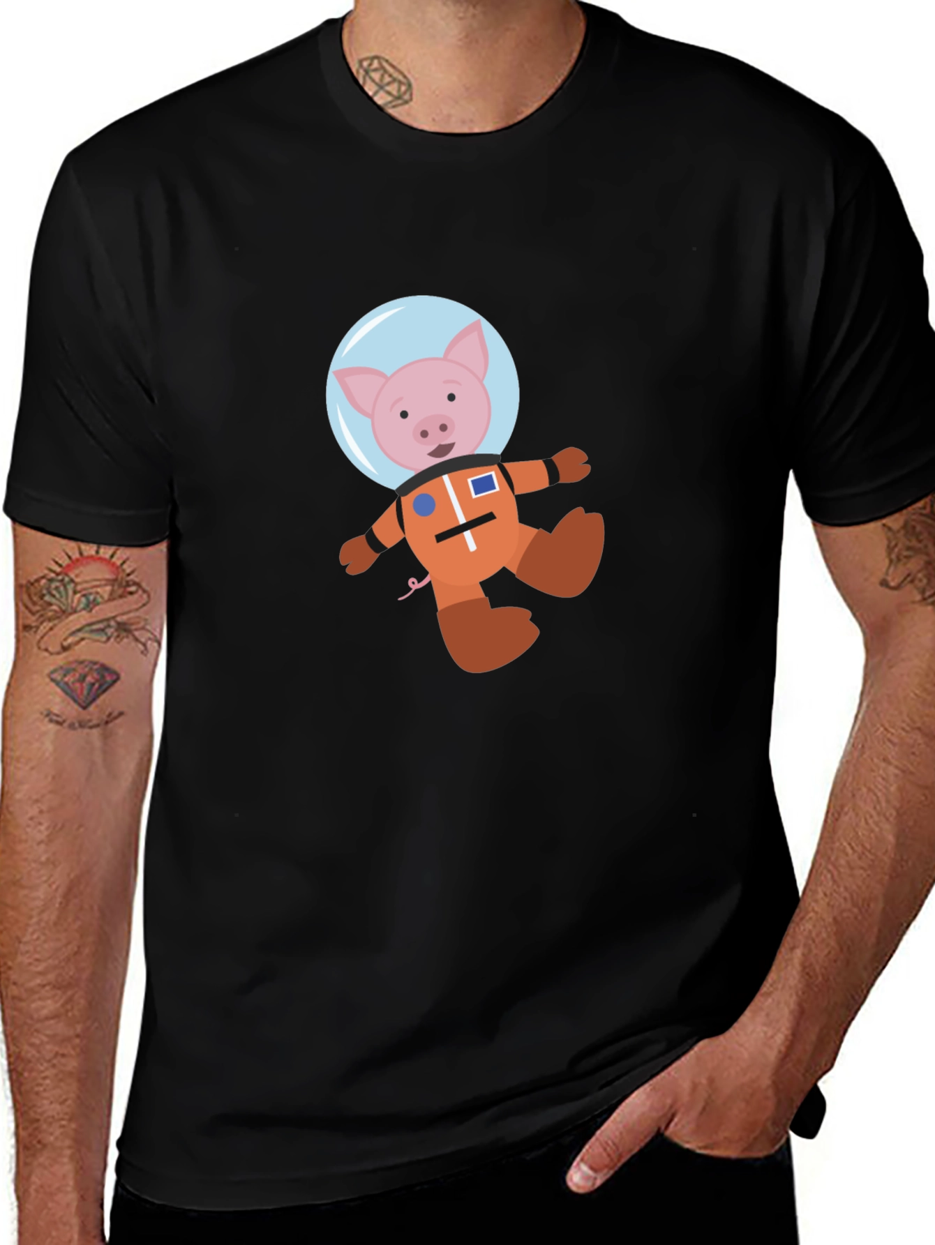 Astronaut Pig Graphic T-Shirt