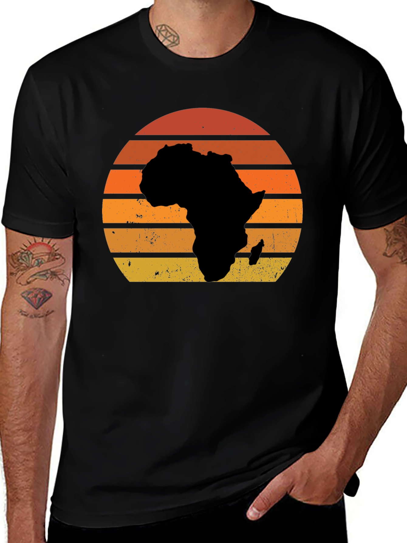 Africa Sunset T-Shirt - Black Graphic Tee