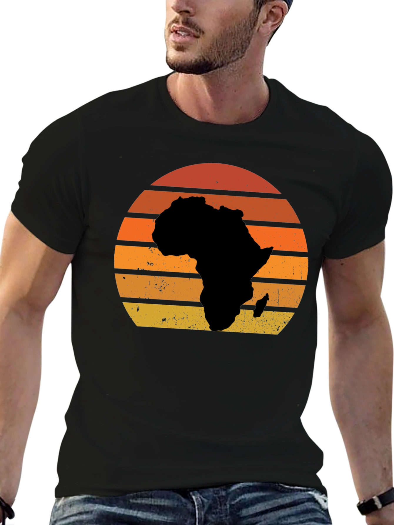 Africa Sunset T-Shirt - Black Graphic Tee