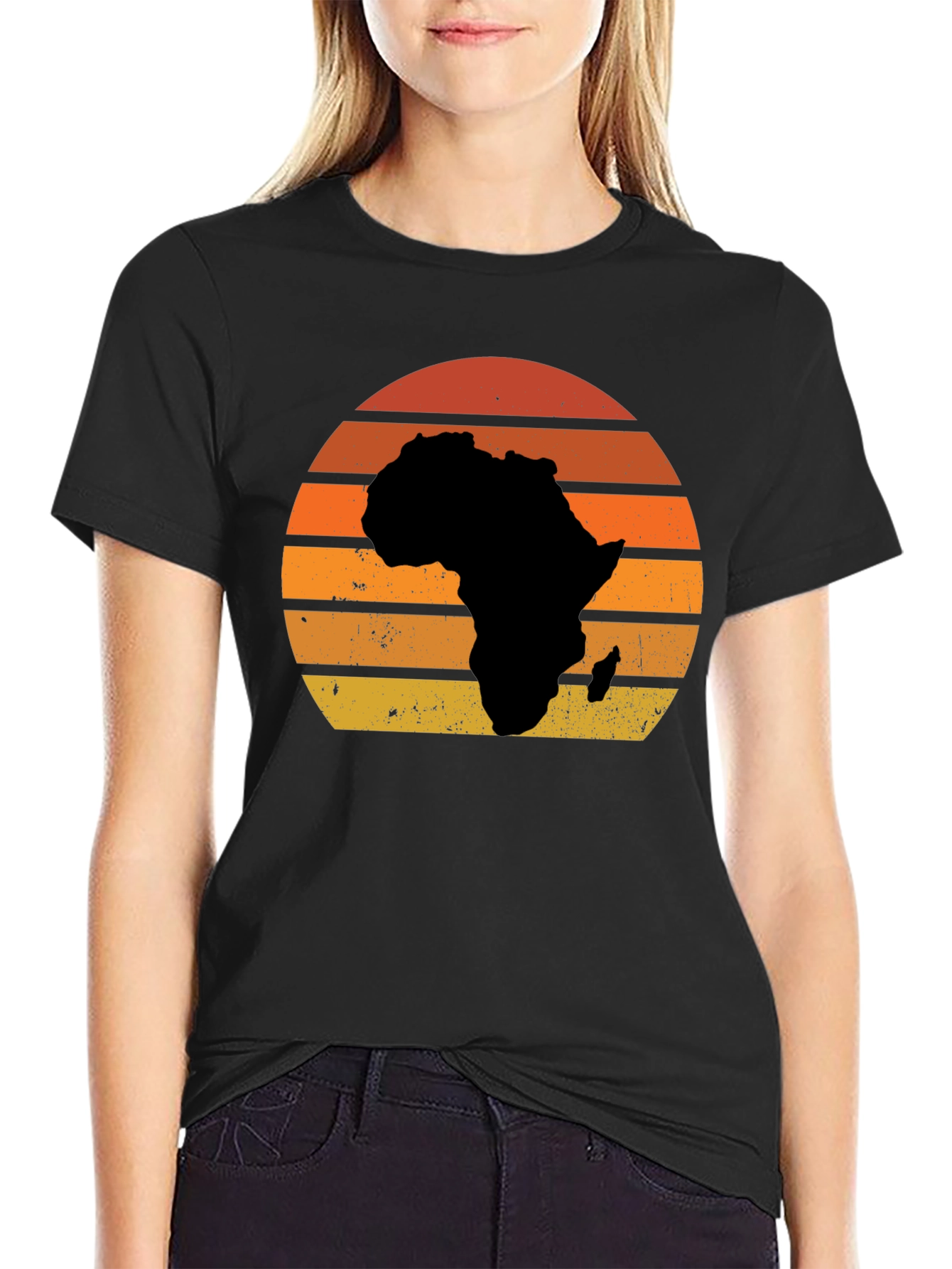 Africa Sunset T-Shirt - Black Graphic Tee