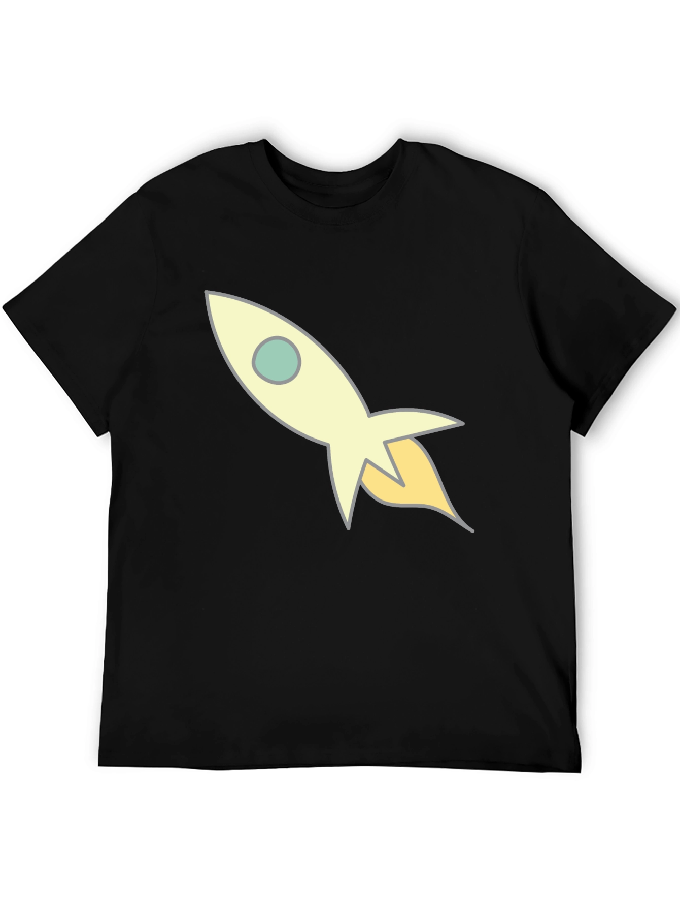 Rocket Ship Graphic Black T-Shirt