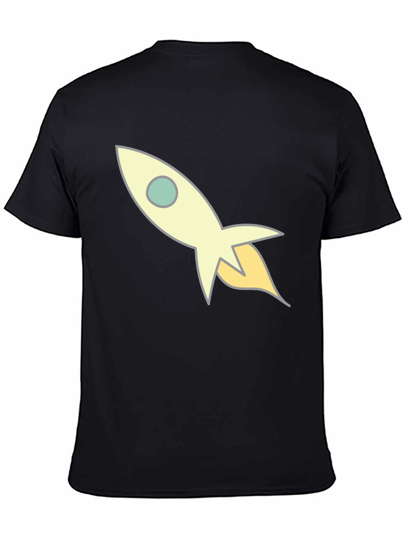 Rocket Ship Graphic Black T-Shirt
