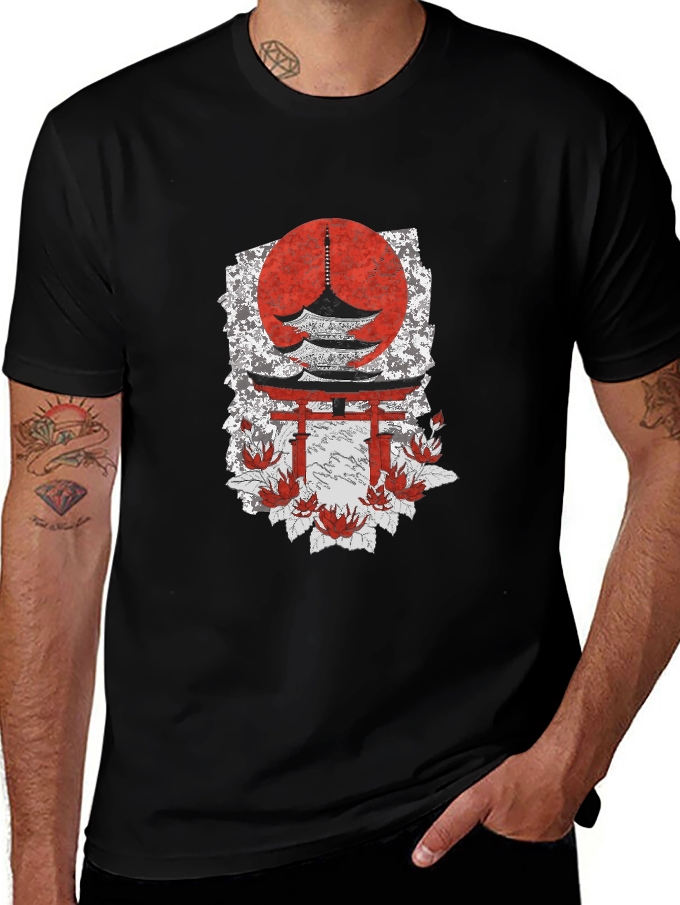 Japanese Temple T-Shirt - Unique Graphic Tee