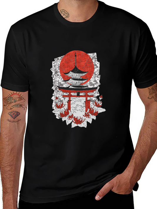 Japanese Temple T-Shirt - Unique Graphic Tee