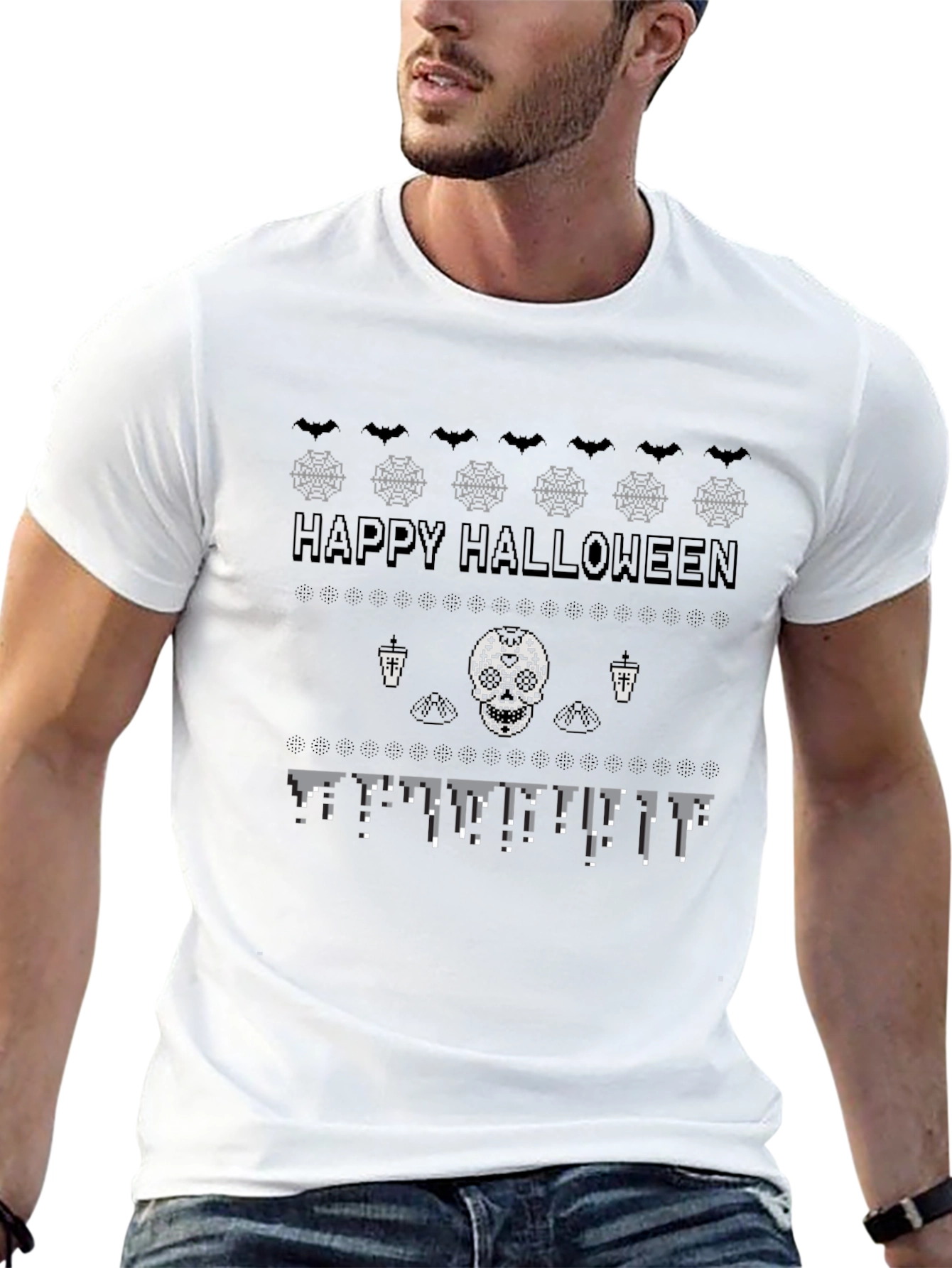 Happy Halloween T-Shirt - Black Holiday Graphic Tee