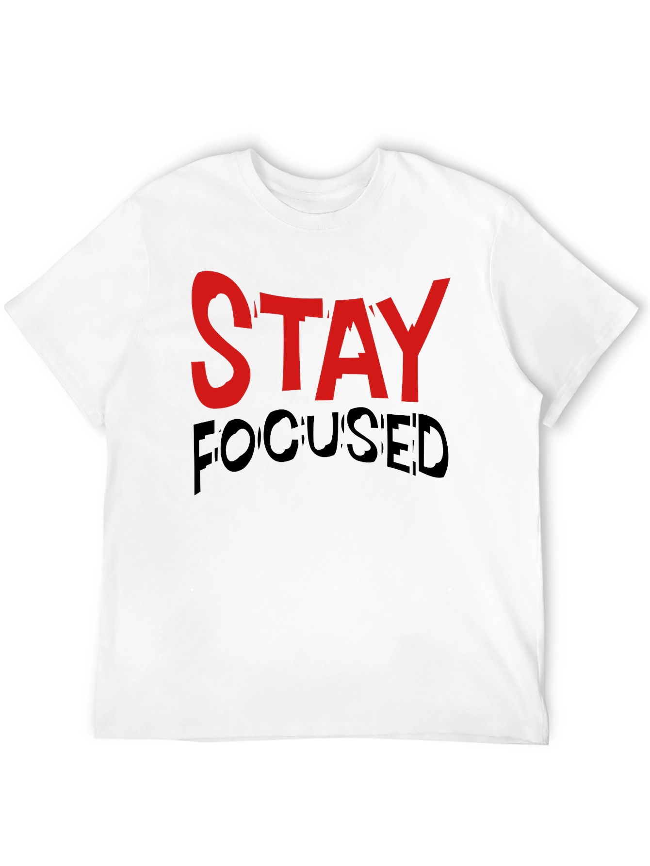 Stay Focused Graphic Print Black T-Shirt