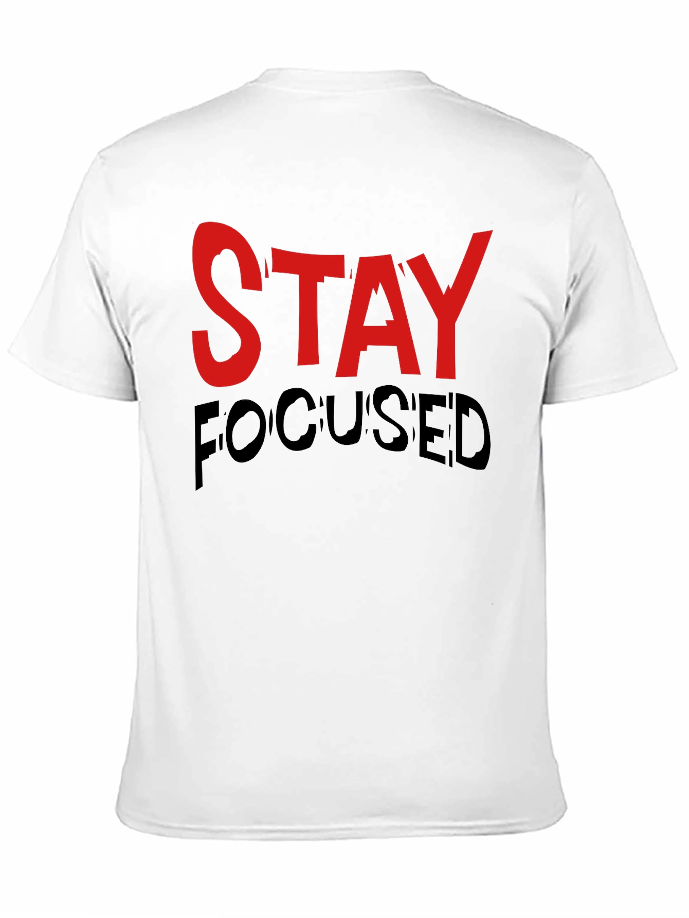 Stay Focused Graphic Print Black T-Shirt