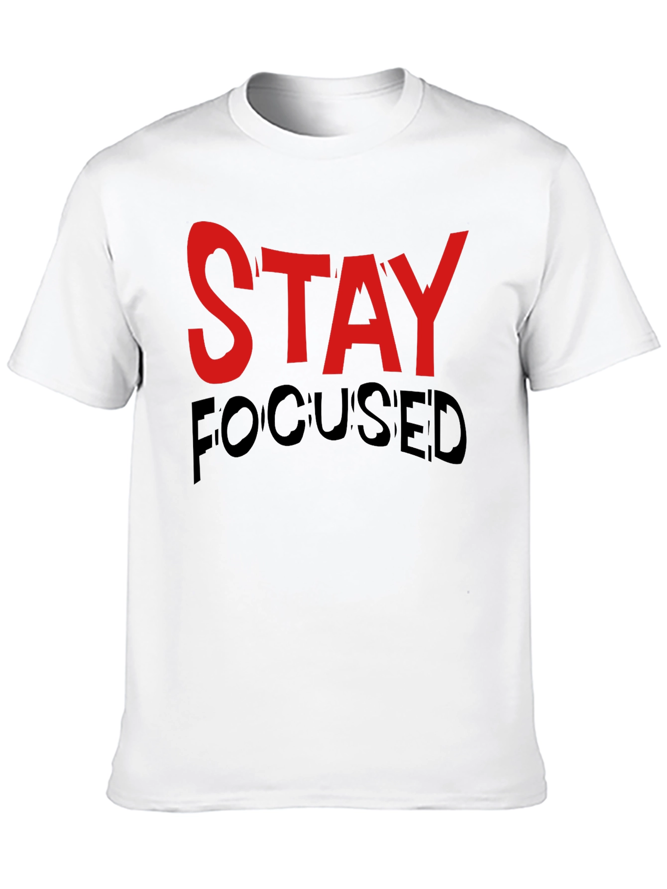 Stay Focused Graphic Print Black T-Shirt