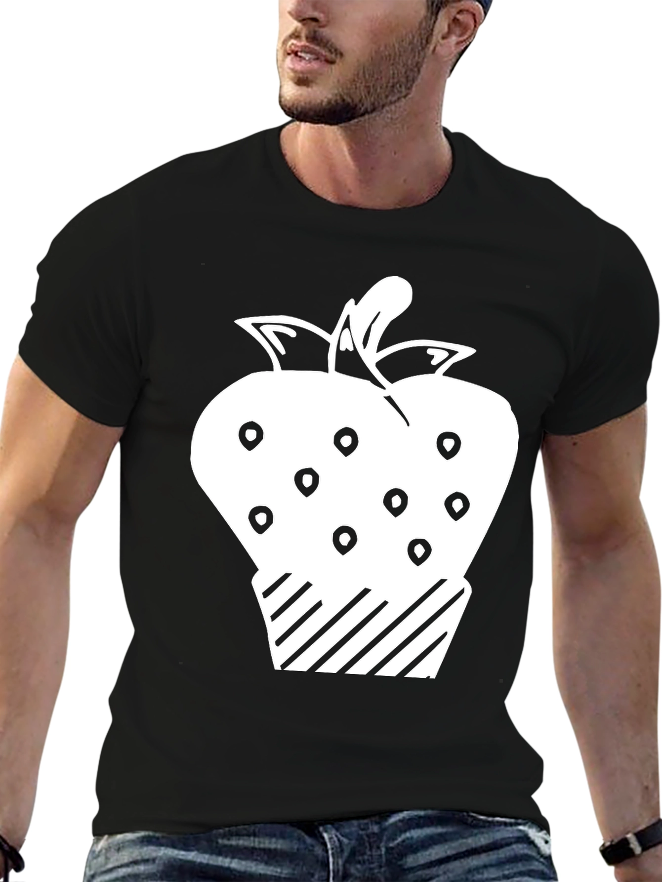 Strawberry Patch Graphic Tee - Black