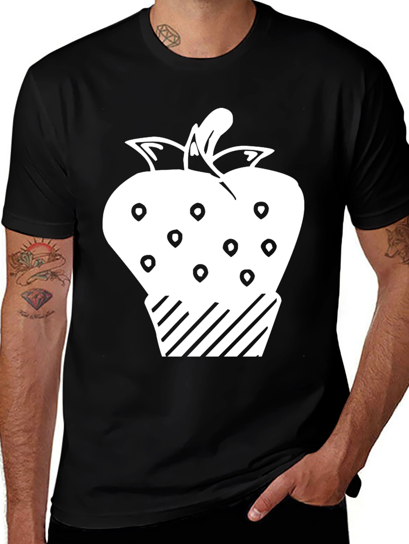 Strawberry Patch Graphic Tee - Black