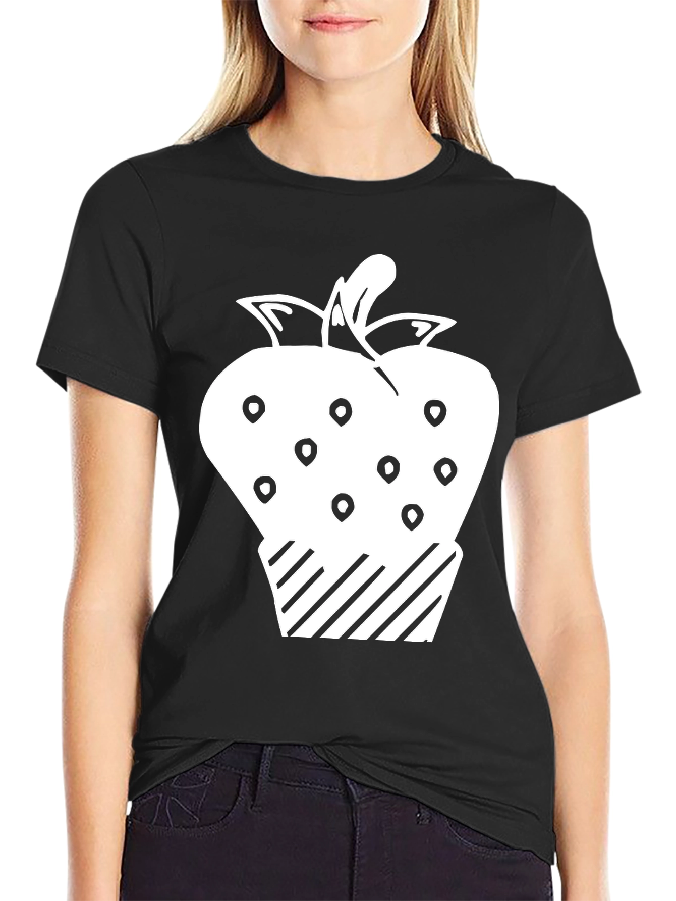 Strawberry Patch Graphic Tee - Black