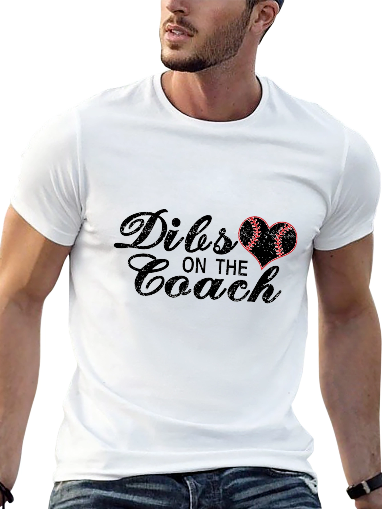 Dibs on the Coach T-Shirt - Baseball Heart Design