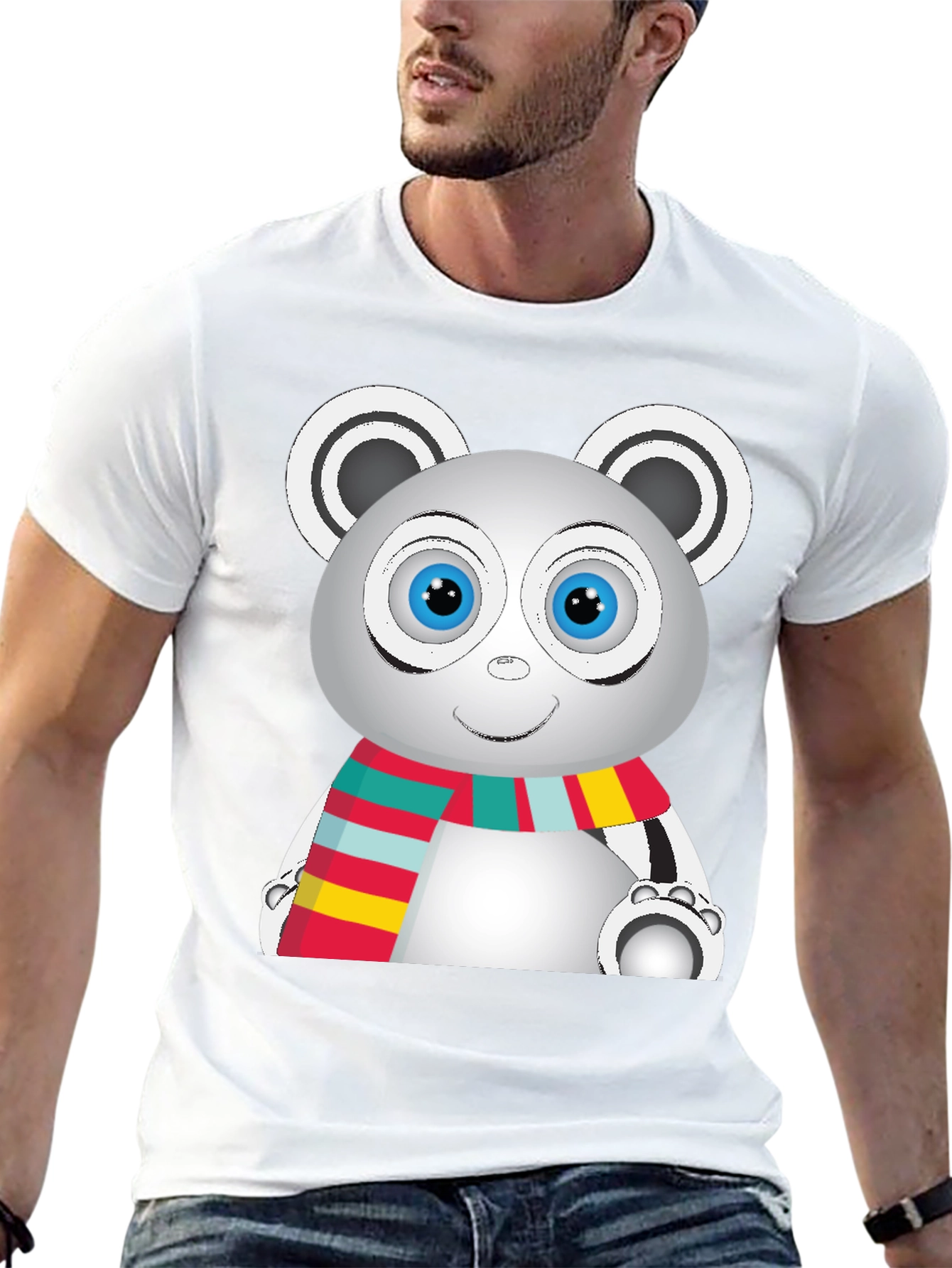 Cute Cartoon Panda Graphic T-Shirt