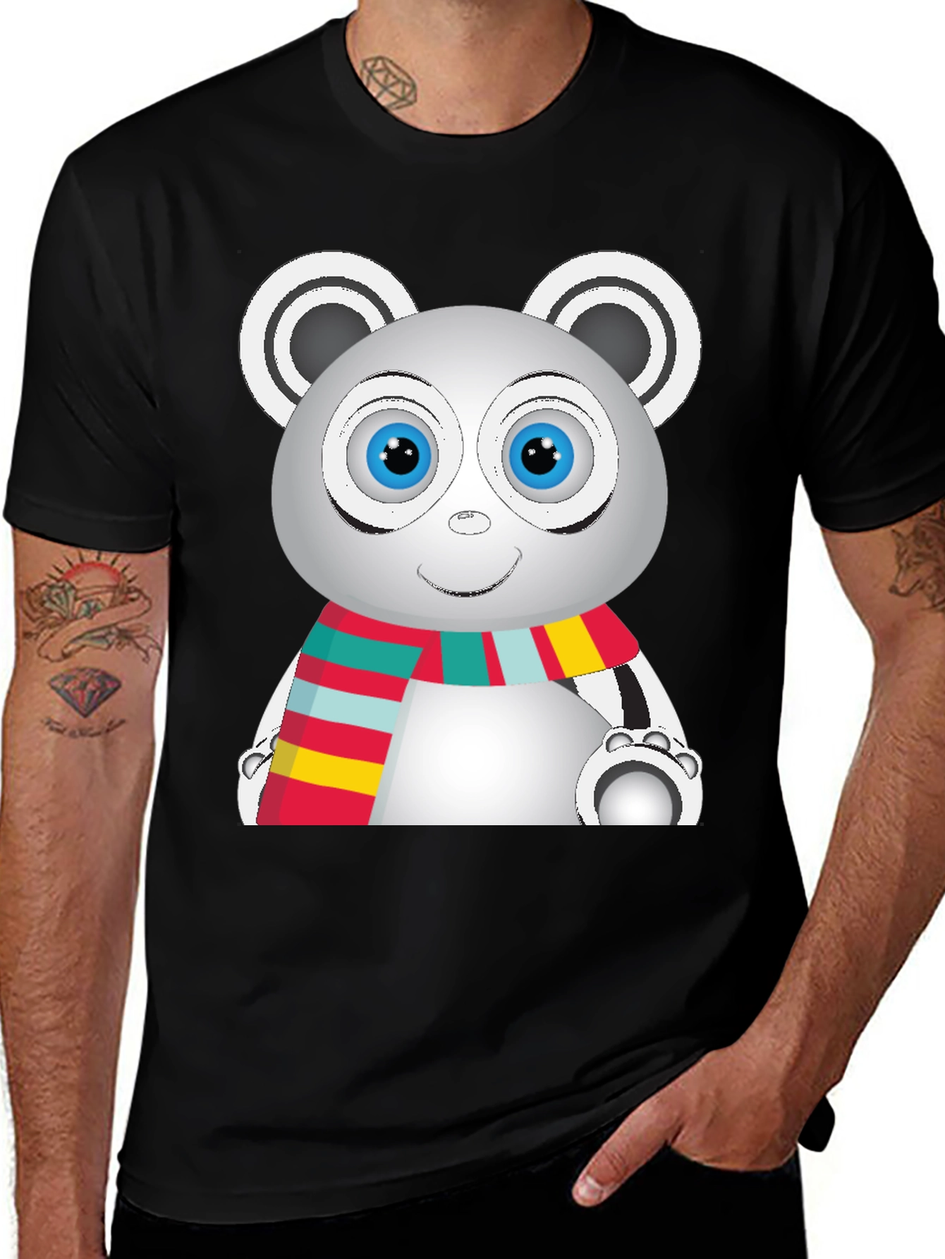 Cute Cartoon Panda Graphic T-Shirt