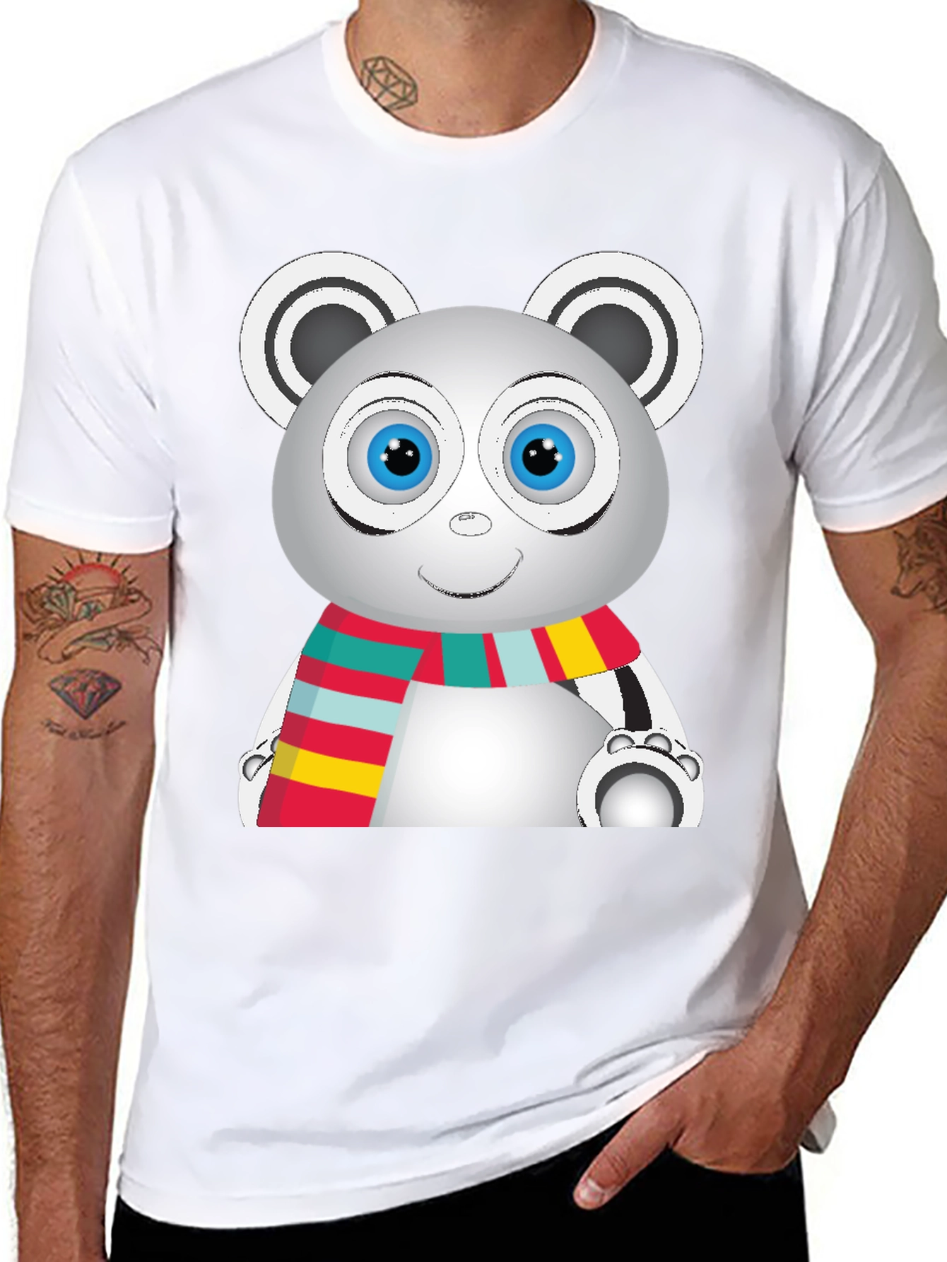 Cute Cartoon Panda Graphic T-Shirt