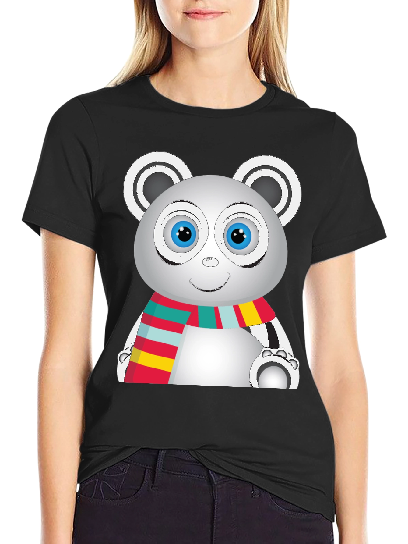 Cute Cartoon Panda Graphic T-Shirt