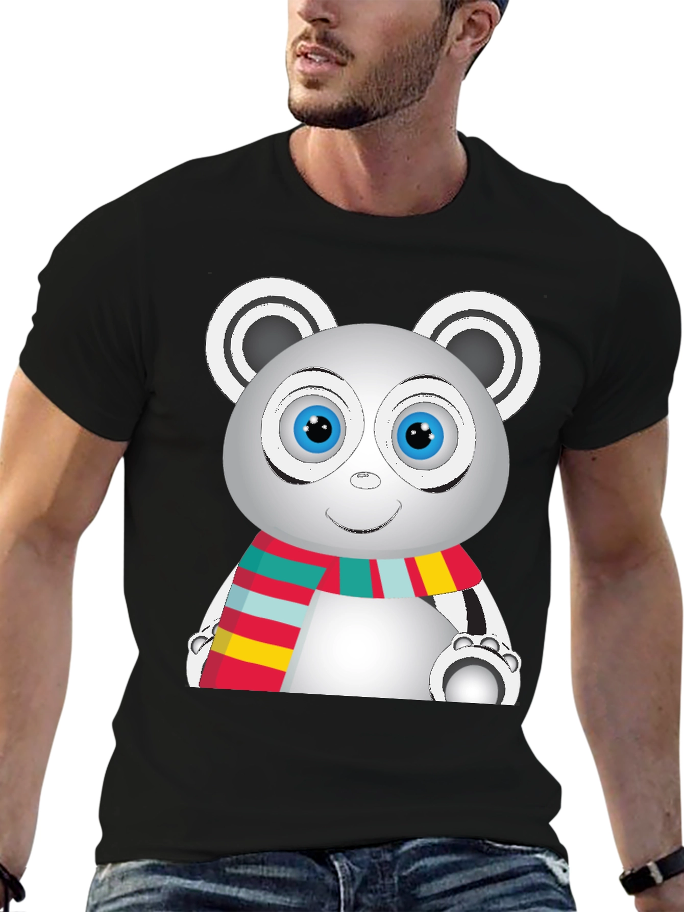 Cute Cartoon Panda Graphic T-Shirt