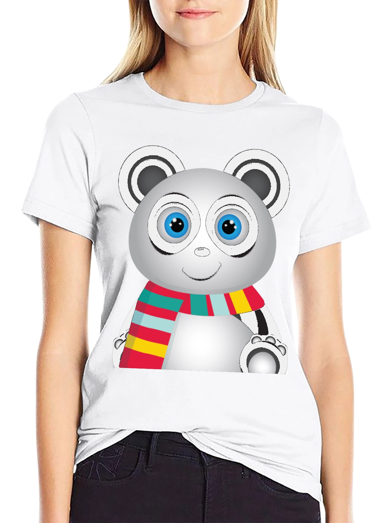 Cute Cartoon Panda Graphic T-Shirt