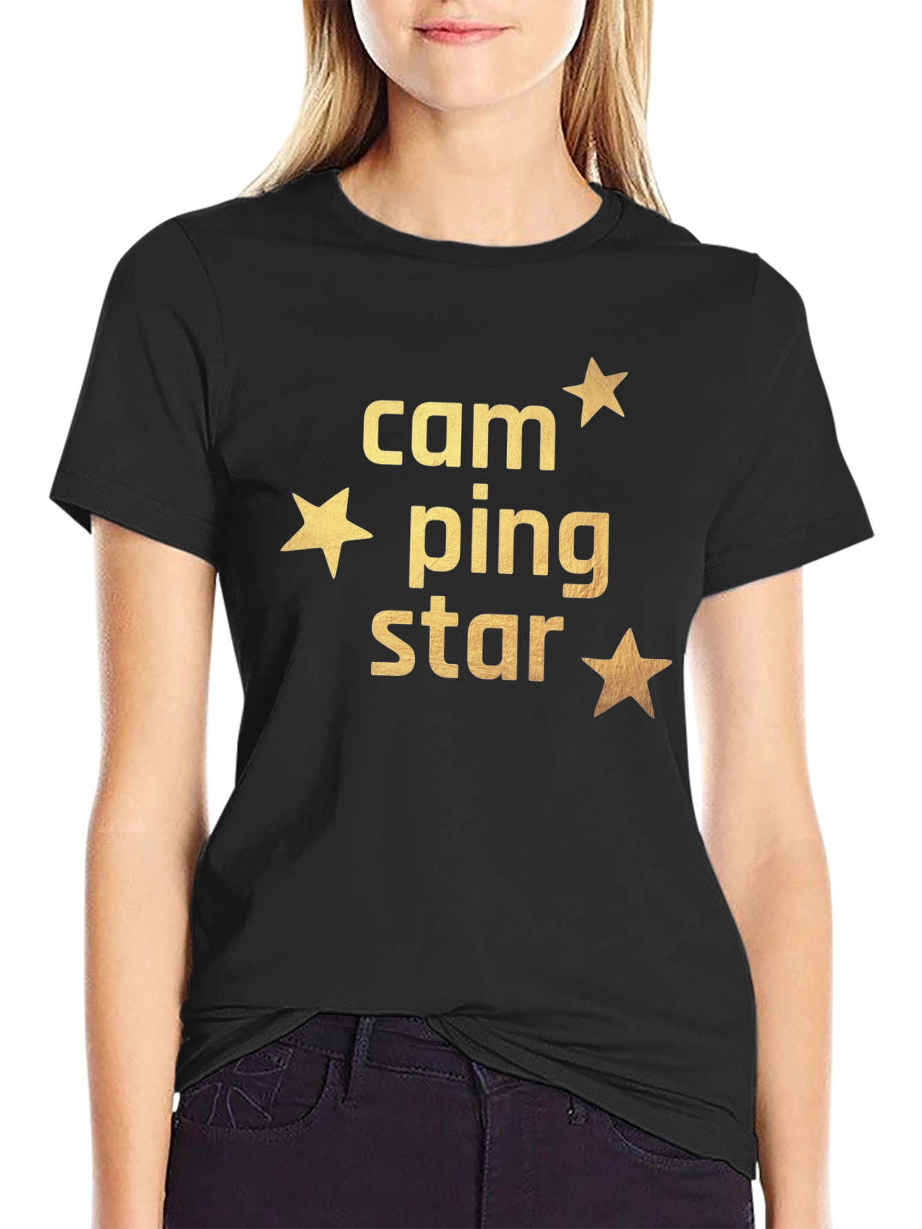 Camping Star Black T-Shirt