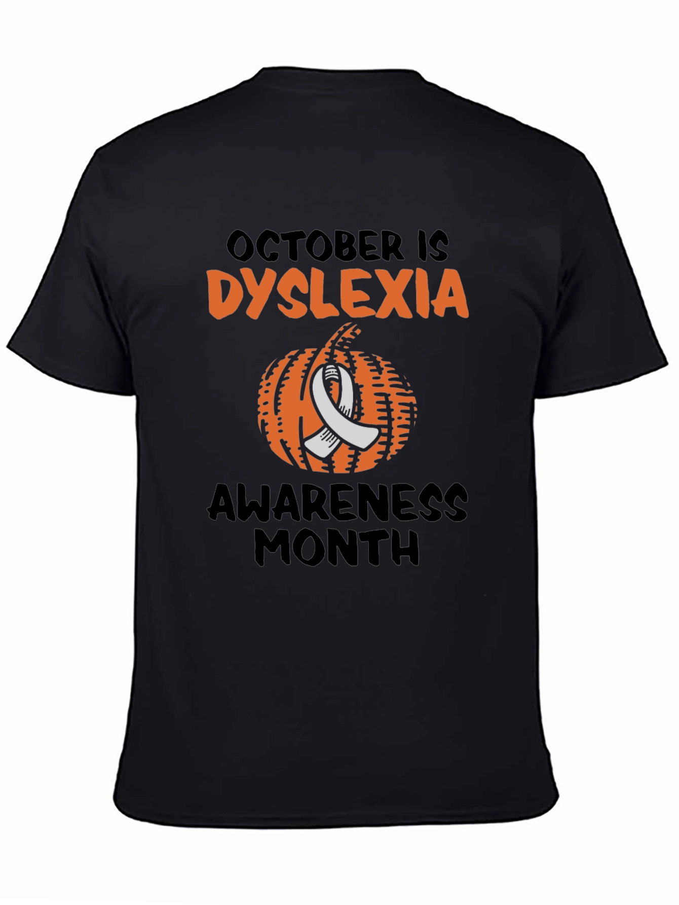 Dyslexia Awareness Month T-Shirt - Pumpkin Design