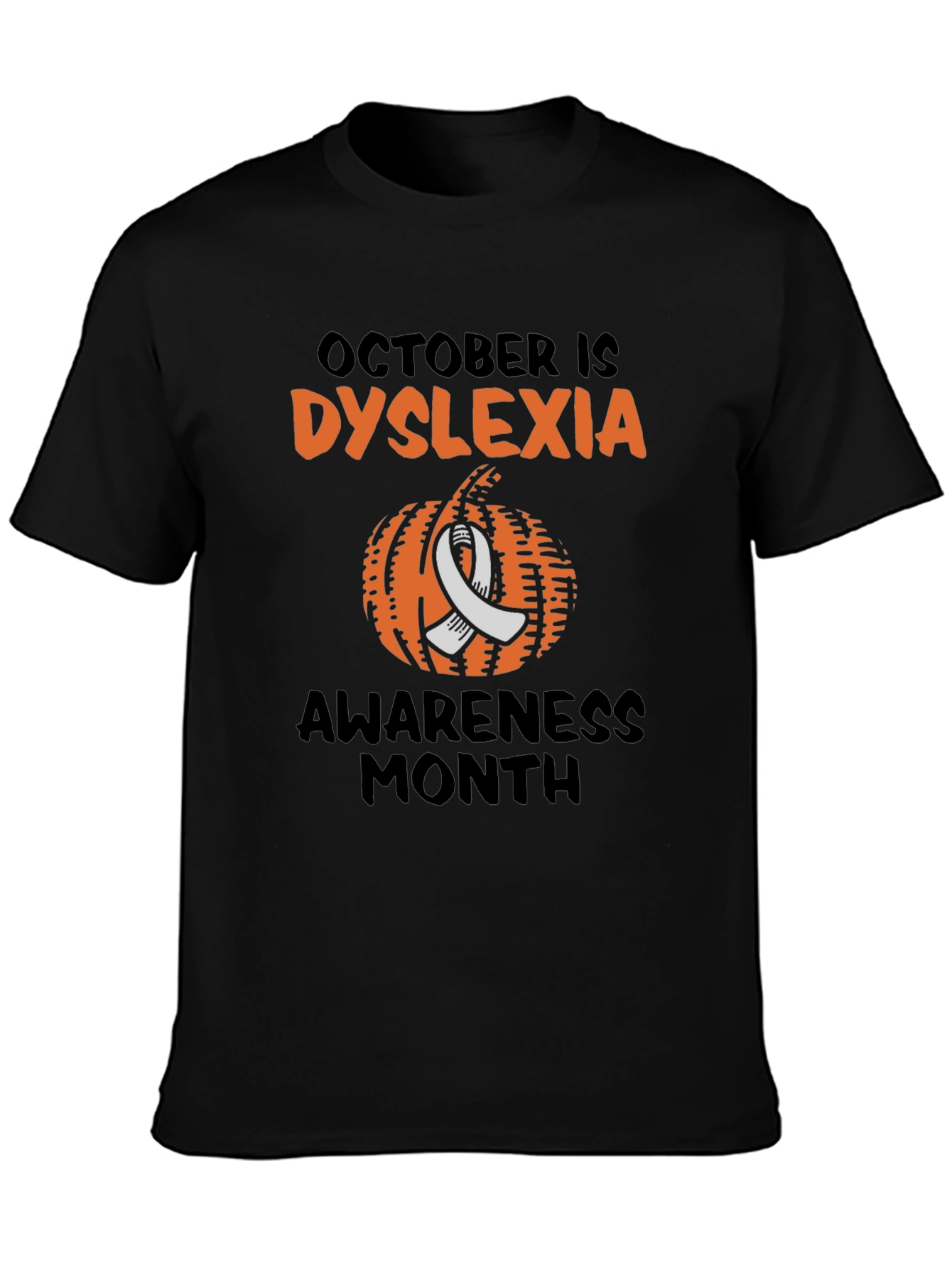 Dyslexia Awareness Month T-Shirt - Pumpkin Design