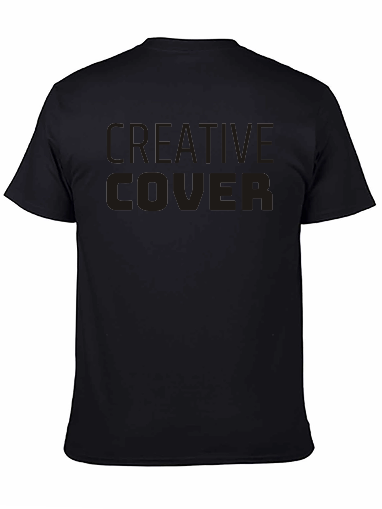 Creative Cover Black Crew Neck T-Shirt