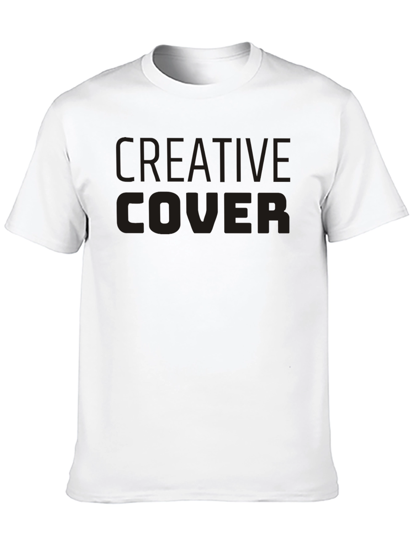 Creative Cover Black Crew Neck T-Shirt