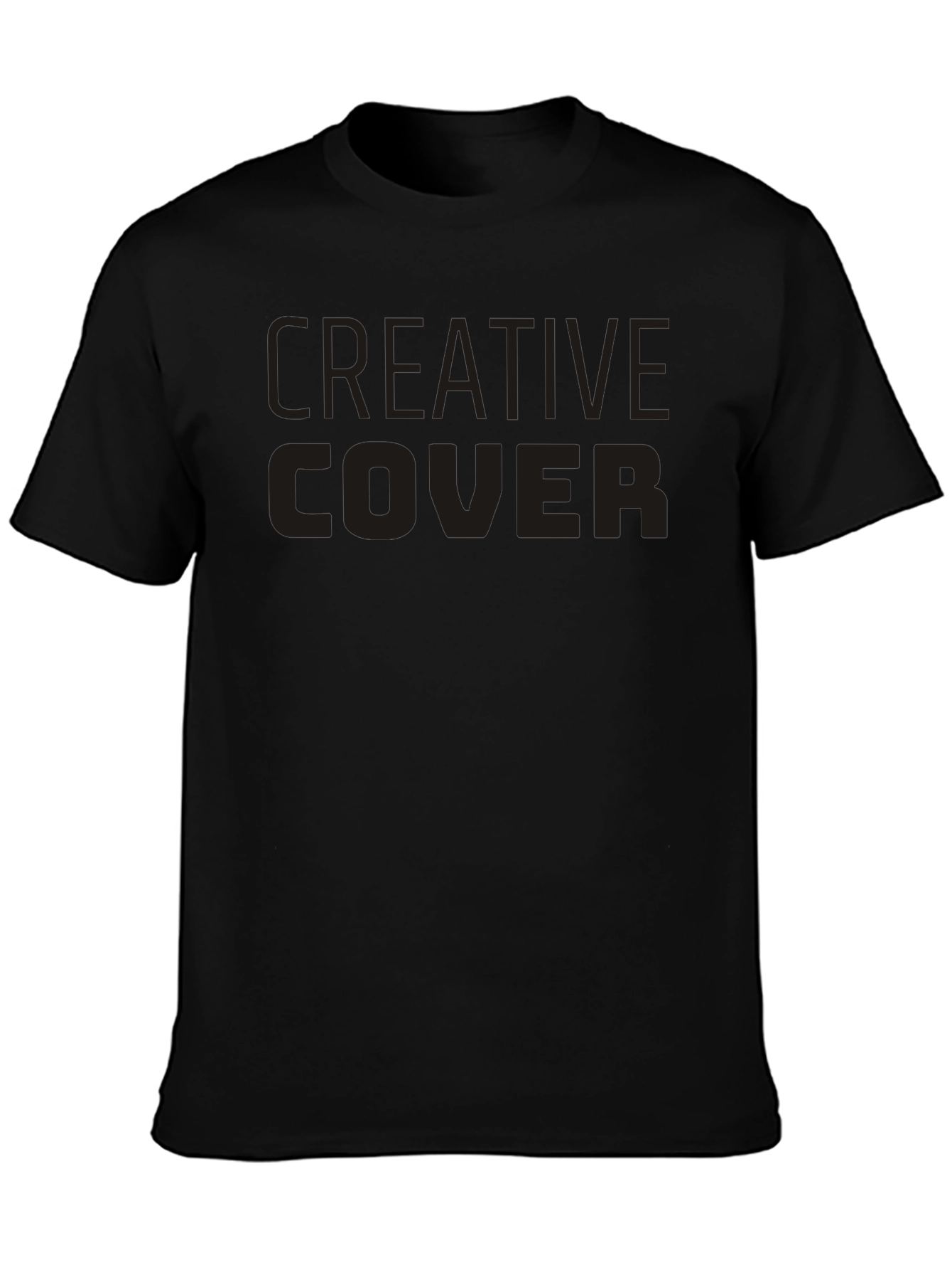 Creative Cover Black Crew Neck T-Shirt