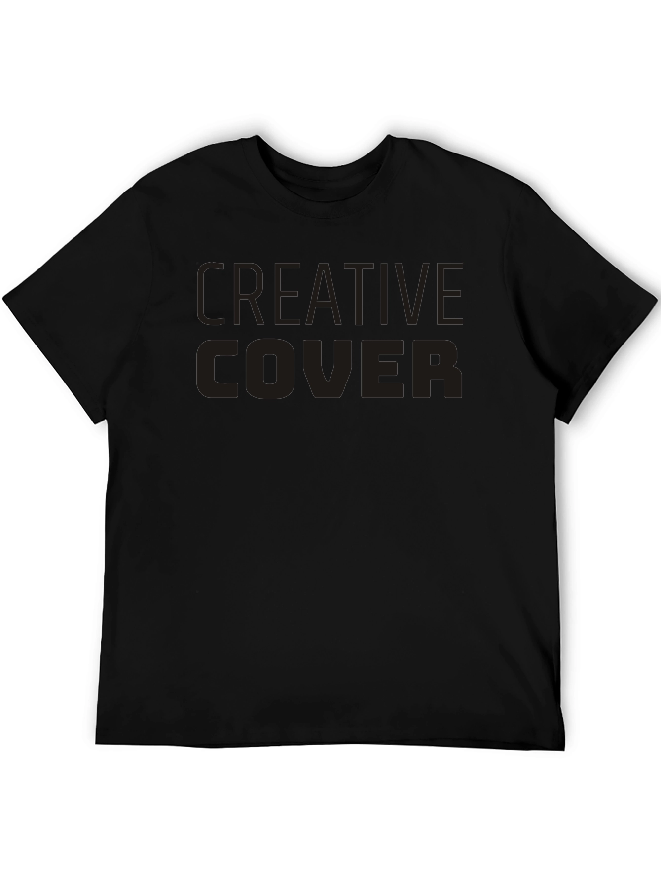 Creative Cover Black Crew Neck T-Shirt