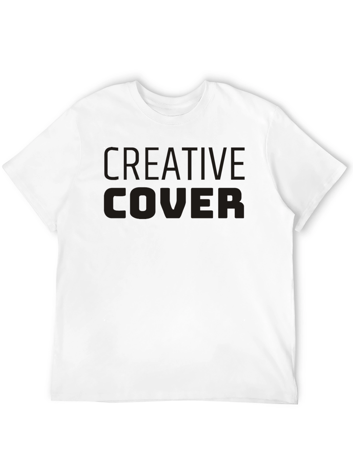 Creative Cover Black Crew Neck T-Shirt