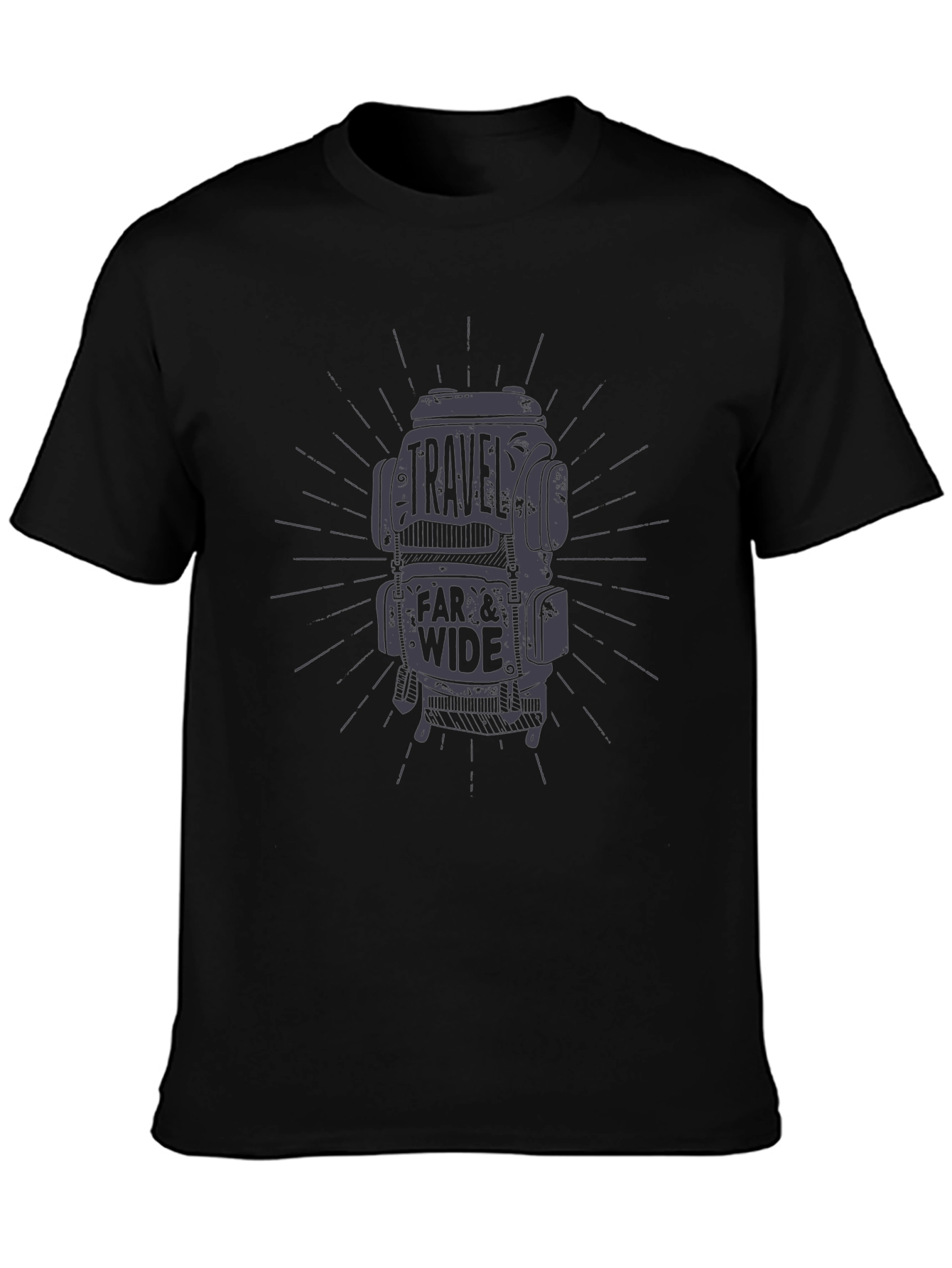 Travel Far & Wide Graphic Tee - Black