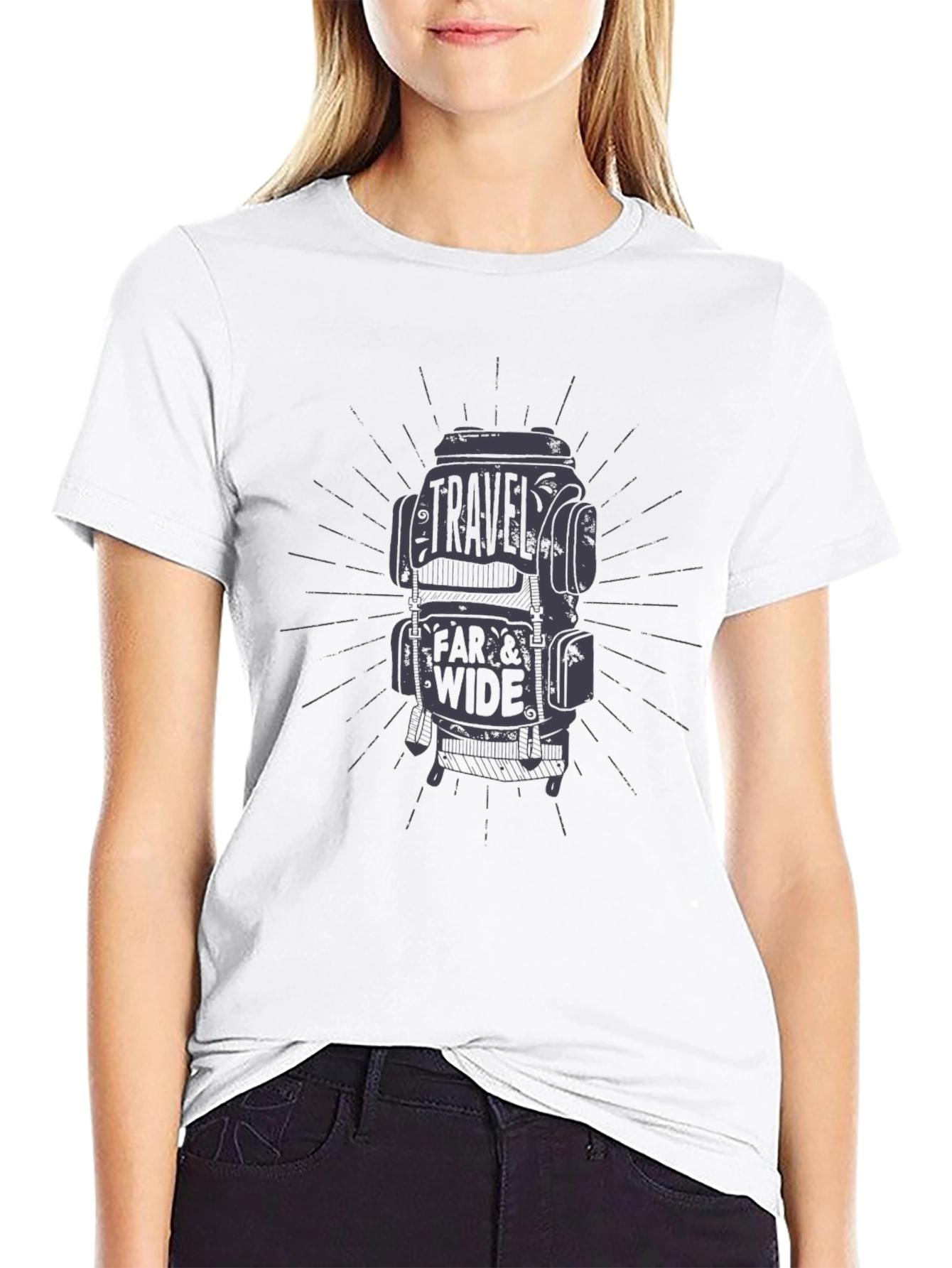 Travel Far & Wide Graphic Tee - Black