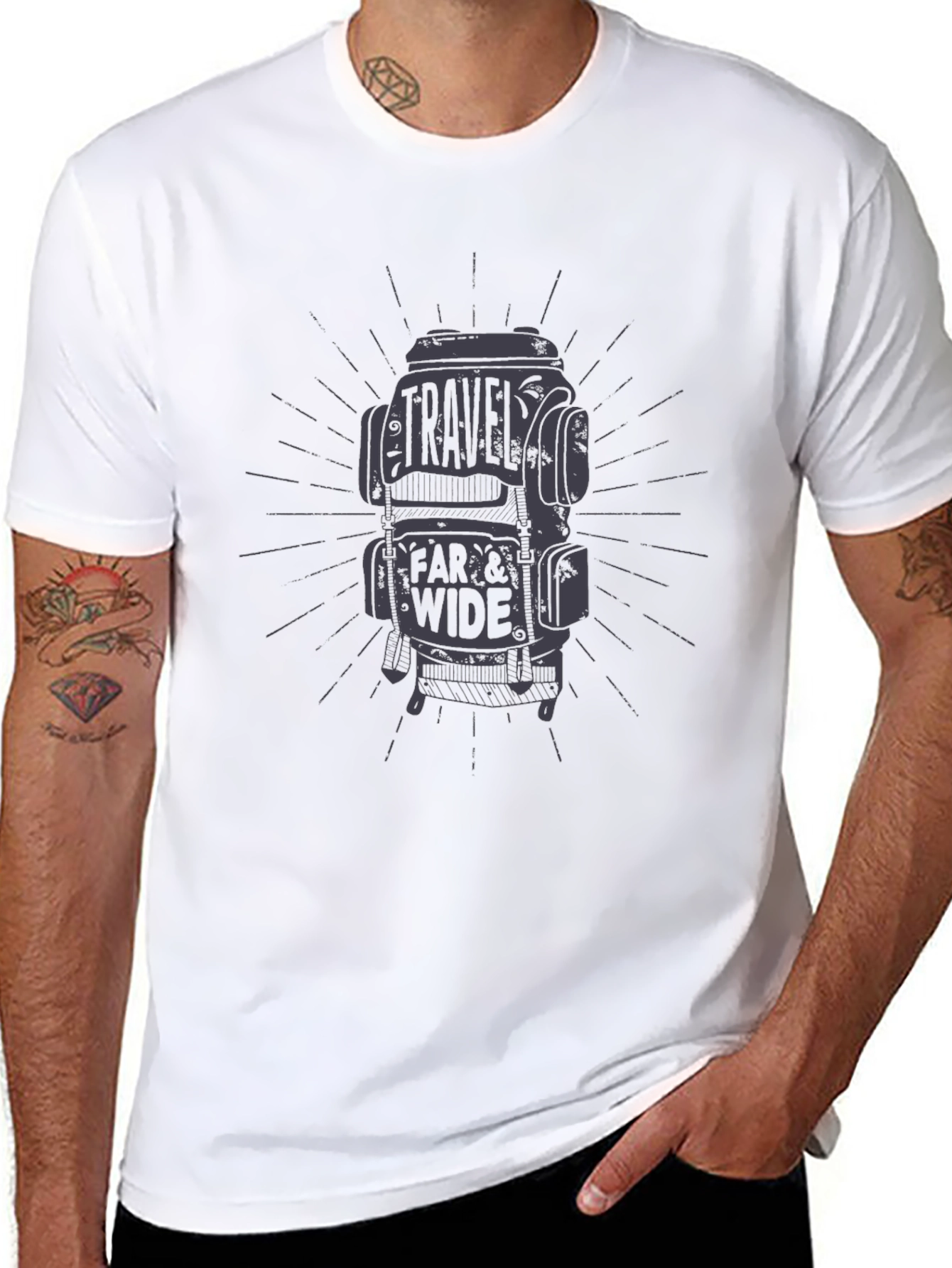 Travel Far & Wide Graphic Tee - Black