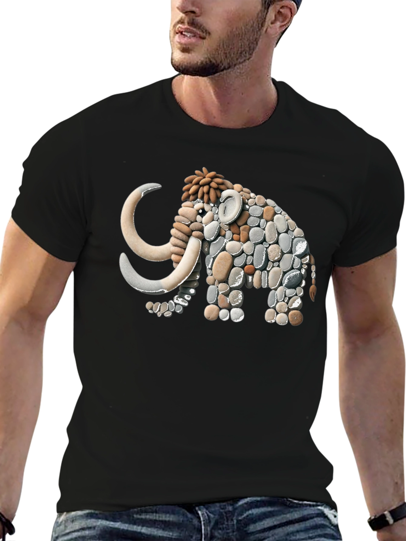 Stone Mammoth Graphic Tee - Unique Art Design!