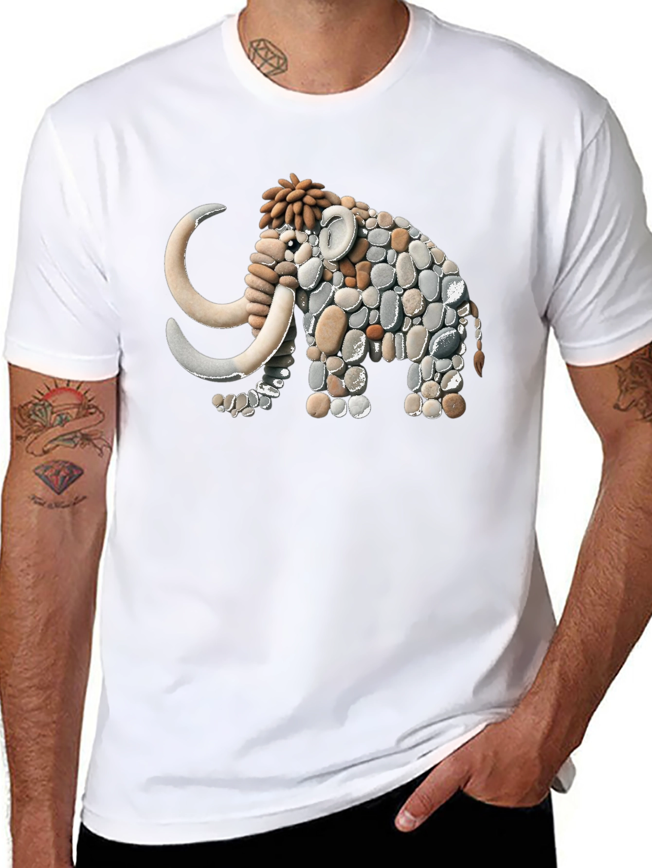 Stone Mammoth Graphic Tee - Unique Art Design!